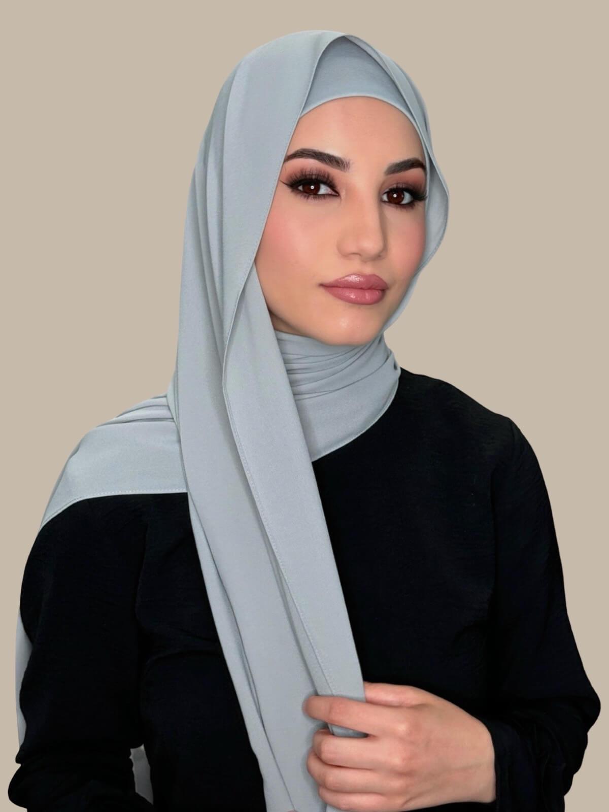 Elegant Dolphin Gray Chiffon Hijab Set - Soft & Breathable Scarf for Women - Perfect for Daily Wear, Prayer, and Special Occasions