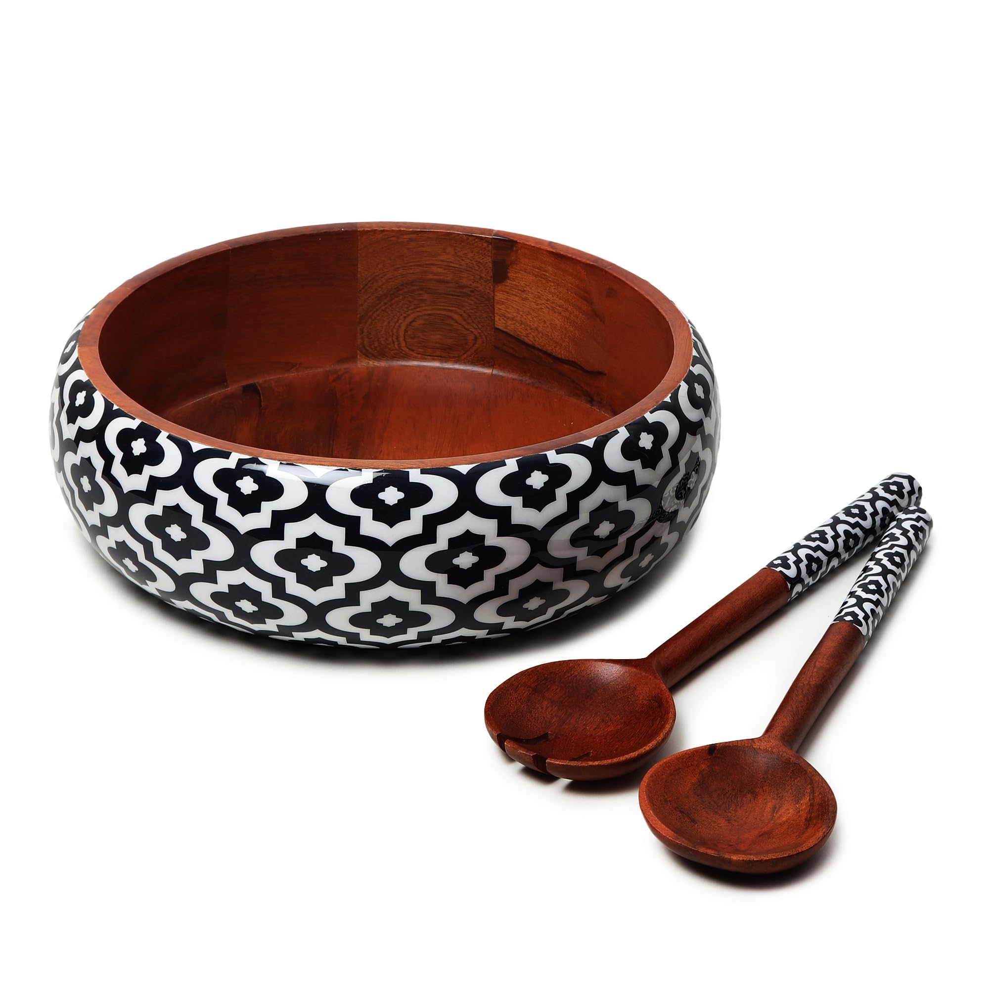 Large Salad Bowl with Servers - 12x4