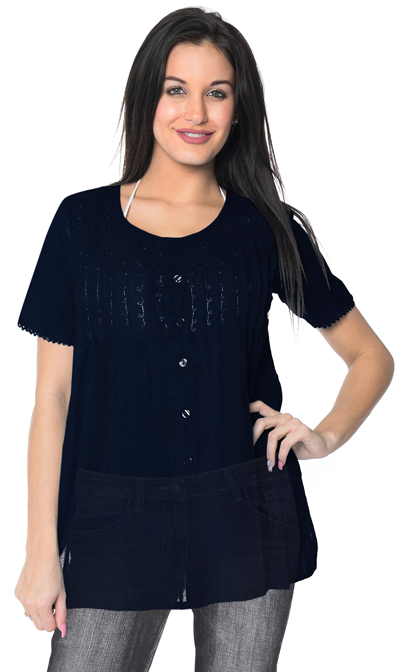 LA LEELA Women's Beach Cover Up Tunics - Flowy Bathing Suit Cover Up for Summer - Perfect for Poolside, Beach Vacation & Resort Wear