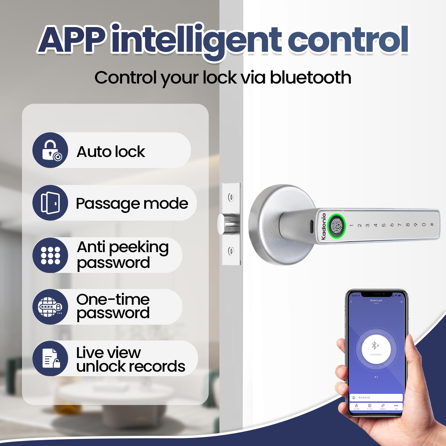 Smart Fingerprint Door Lock - Keyless Entry with APP, Code & Key for Home & Office Security
