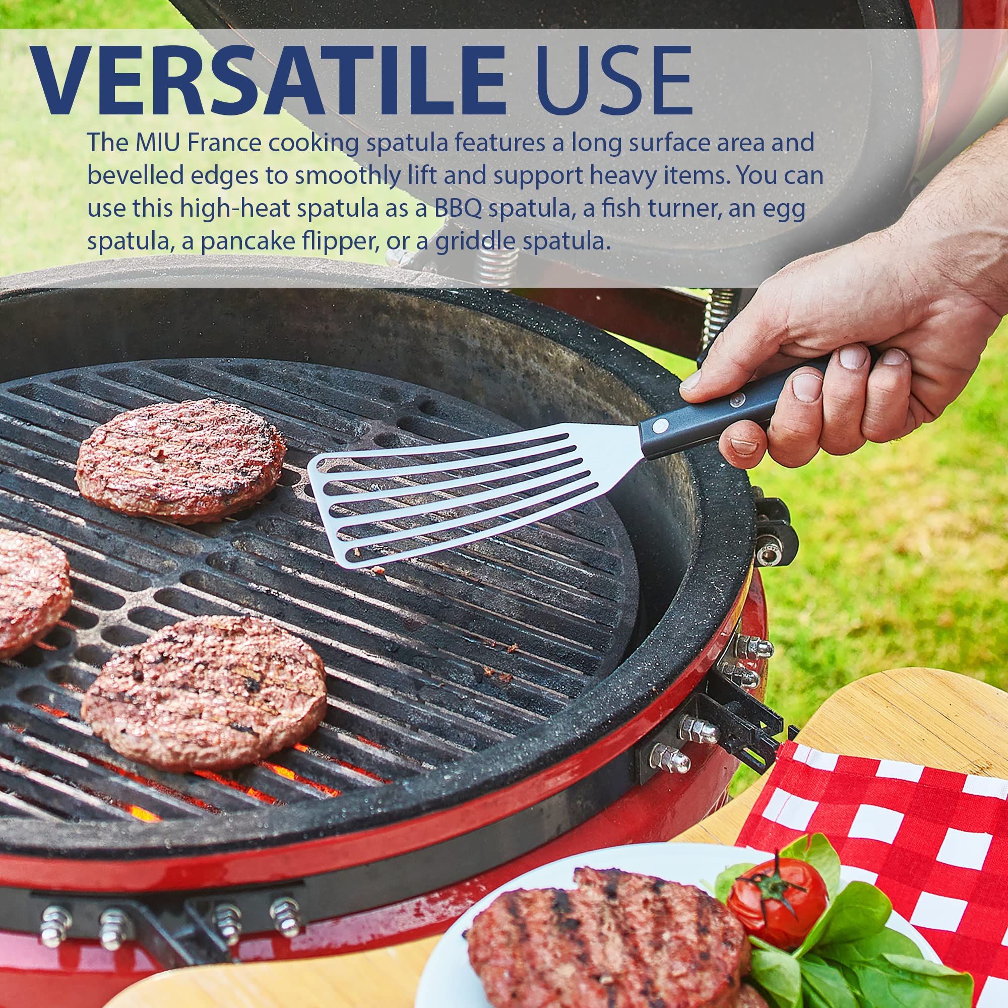 Premium 11-inch Stainless Steel Slotted Fish Spatula - Heat Resistant Flexible Metal Turner for Cooking Fish, Meat & Eggs - Ergonomic ABS Handle for Nonstick Pans - Perfect for Grilling, Flipping & Serving in Professional Kitchens & Home Cooking