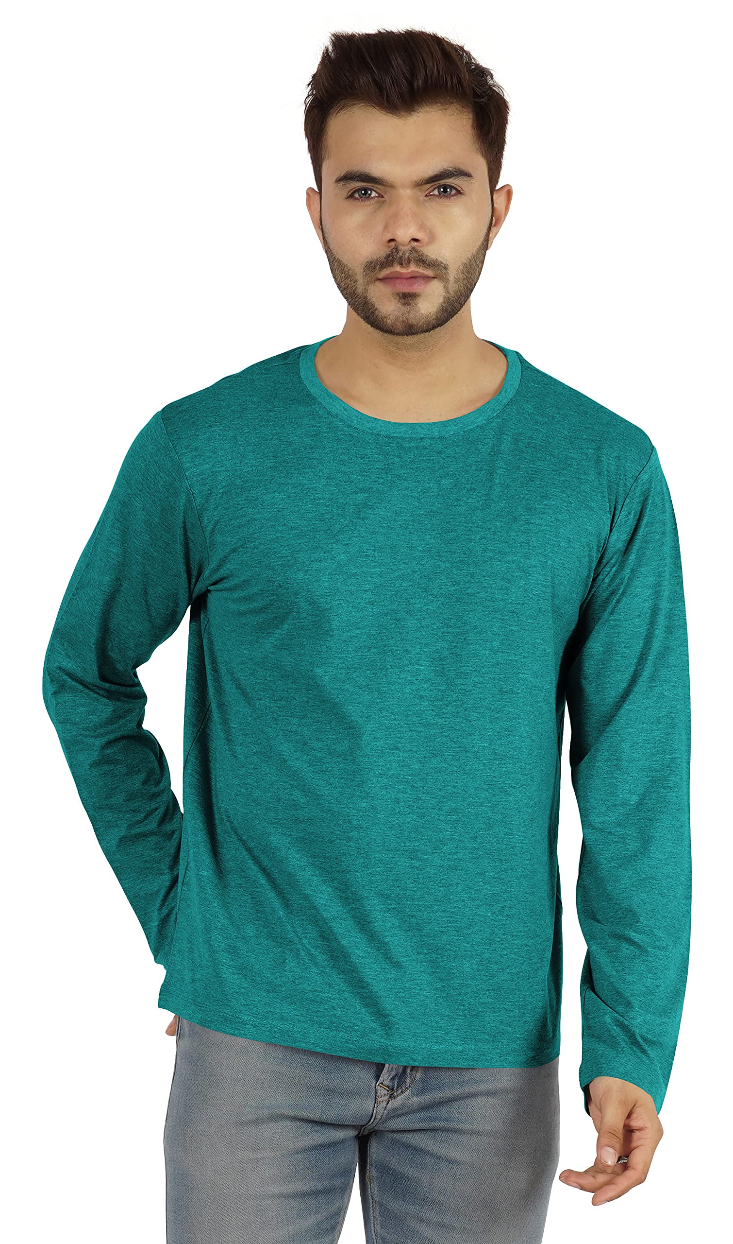 Inkmeso Men's Long Sleeve Cotton T-Shirt - Lightweight Basic Solid Color Casual Shirt for Everyday Wear, Work & Outdoor Activities