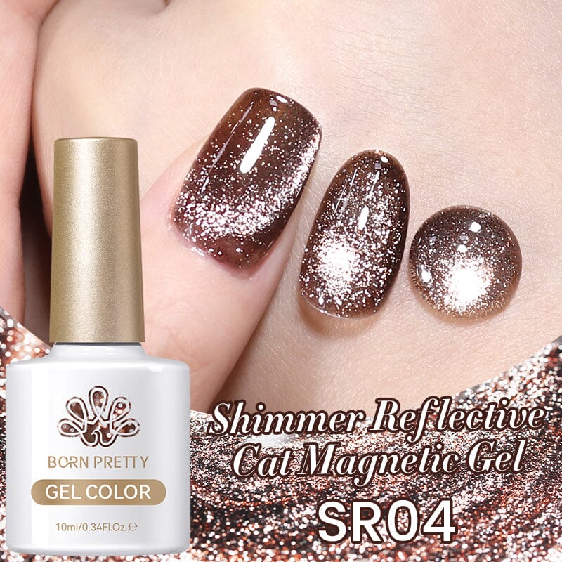 Shimmery Reflective Cat Magnetic Gel Polish 10ml - Long Lasting Nail Art Polish for Salon & Home Manicure, Perfect for Parties & Special Occasions
