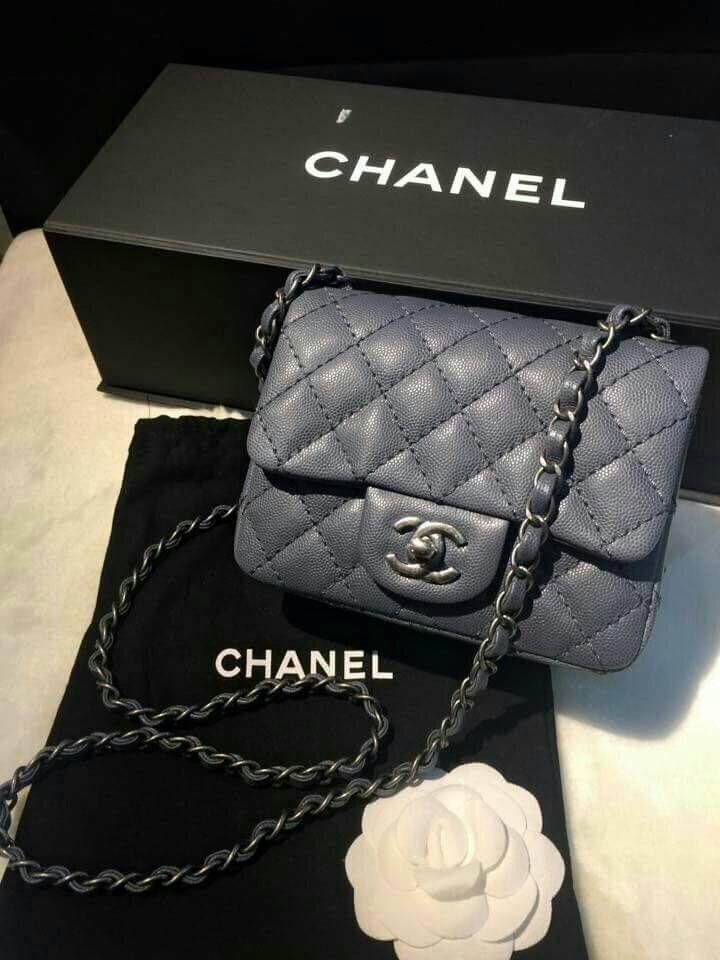 Chanel Mini Flap Bag Grey - Luxury Crossbody Handbag for Women | Perfect for Date Night, Parties & Everyday Use