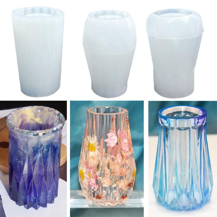 Premium Silicone Epoxy Resin Molds for DIY Vases, Makeup Brush Holders & Pen Organizers - Perfect for Home Decor, Craft Projects & Gift Making