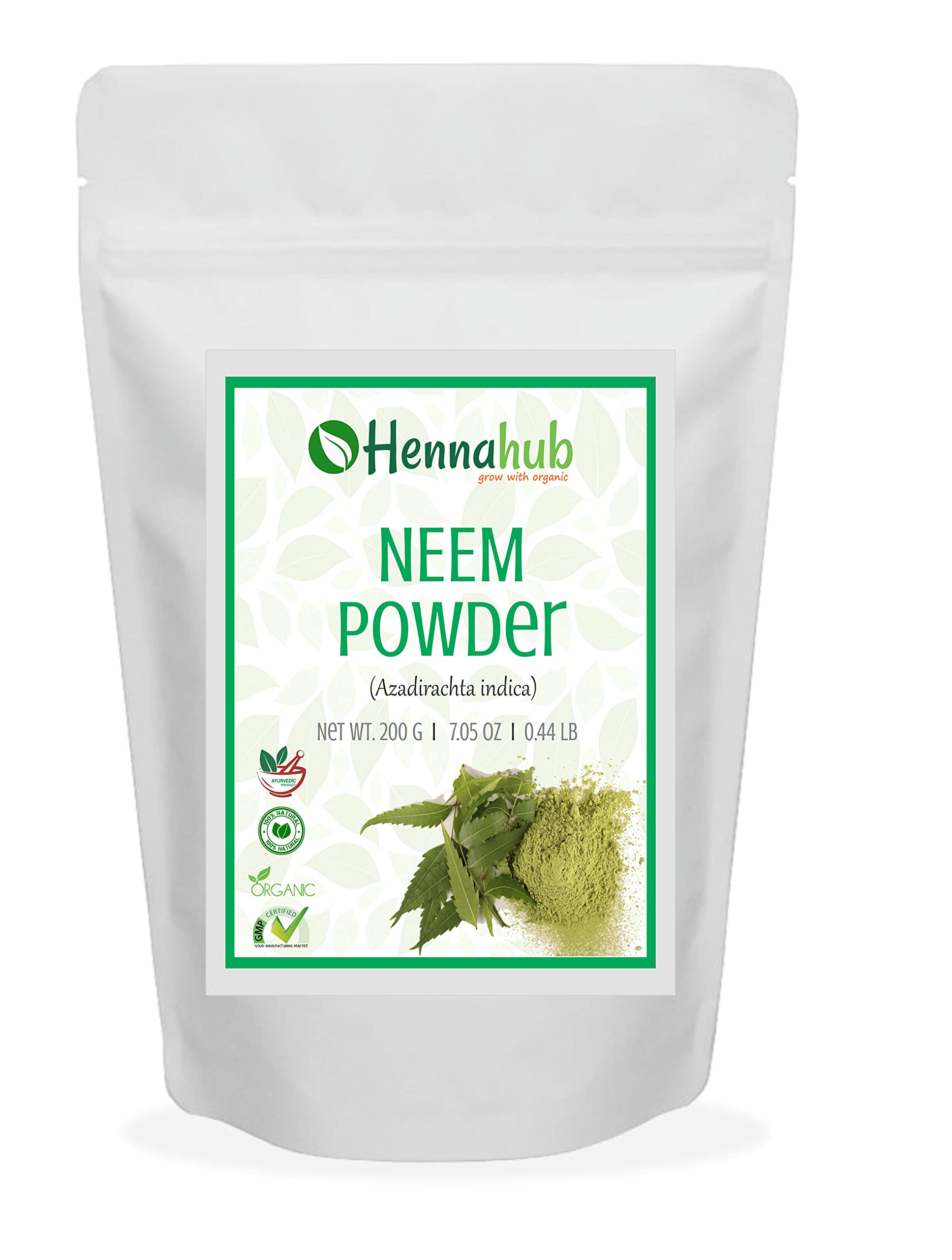 Organic Neem Leaves Powder for Hair & Skin Care - 200g | Natural Face & Skin Treatment for Acne, Eczema & Dandruff | Vegan, Chemical-Free Beauty Solution for Glowing Skin & Healthy Hair