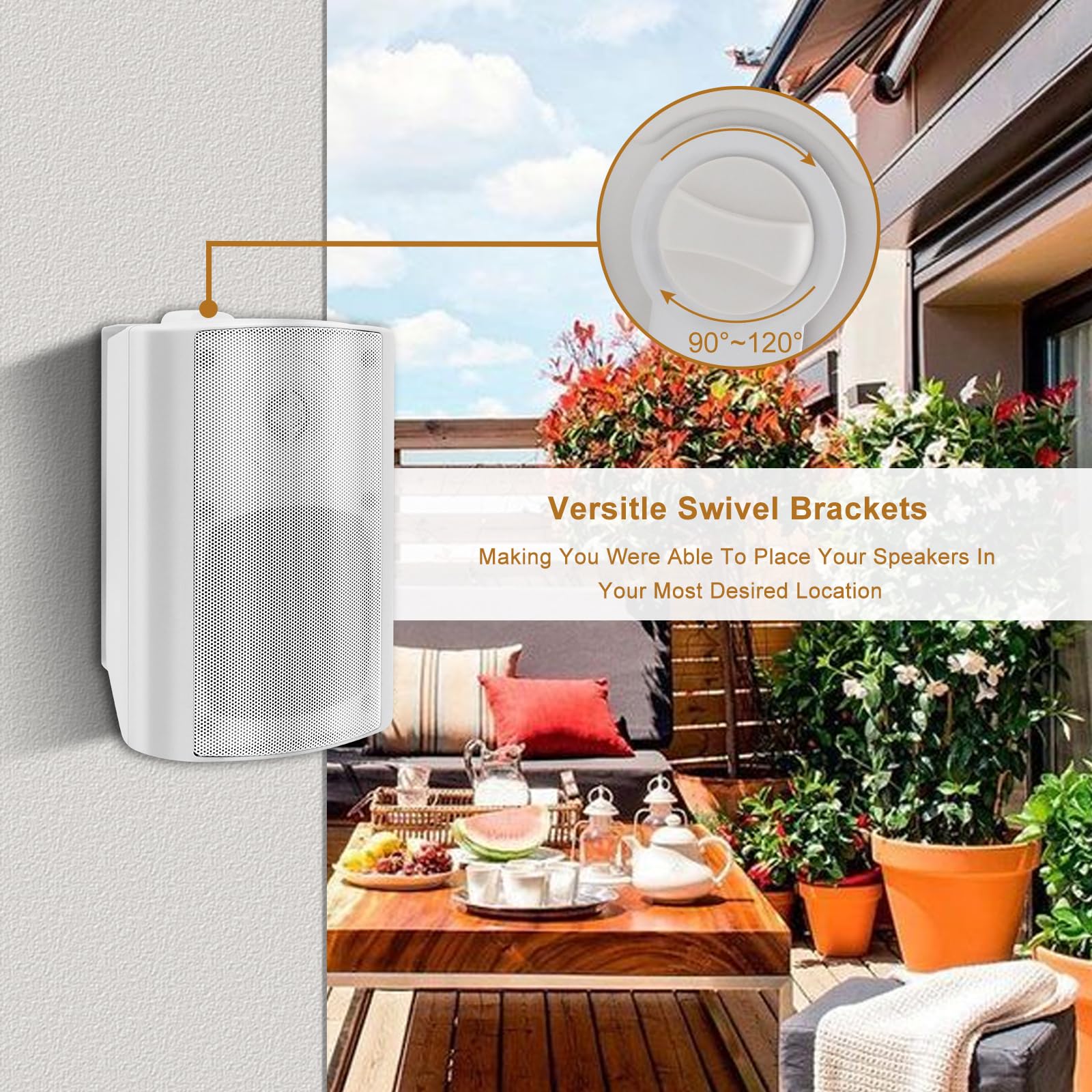 Herdio 4 Inch 400 Watt Bluetooth Ceiling Speaker - Wireless Home Audio System for Kitchen, Bedroom, Bathroom & Home Theater (4 Pack) | Perfect for Indoor Music Streaming, Multi-Room Audio & Smart Home Integration