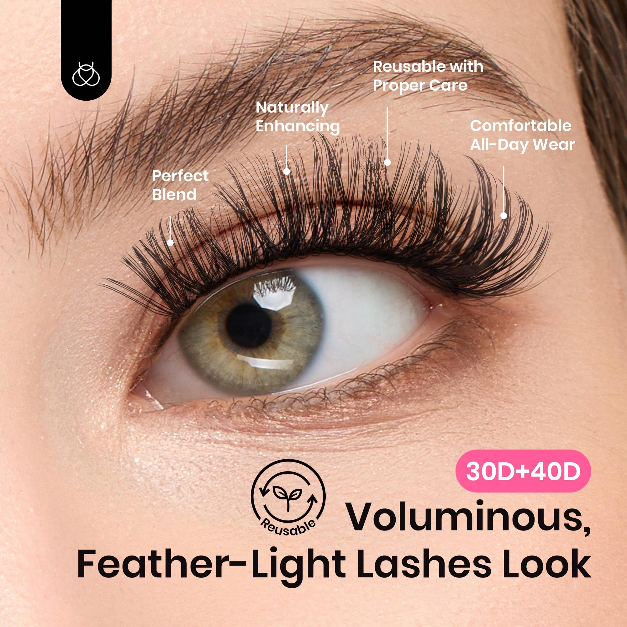 Beetles 30D 40D Eyelash Clusters - 280pcs Individual False Lashes, 10-16mm D Curl DIY Wispy Cluster Lashes for Natural Volume & Fluffy Look - Perfect for Lash Extensions, Salon Use, Bridal Makeup & Daily Wear (C026)