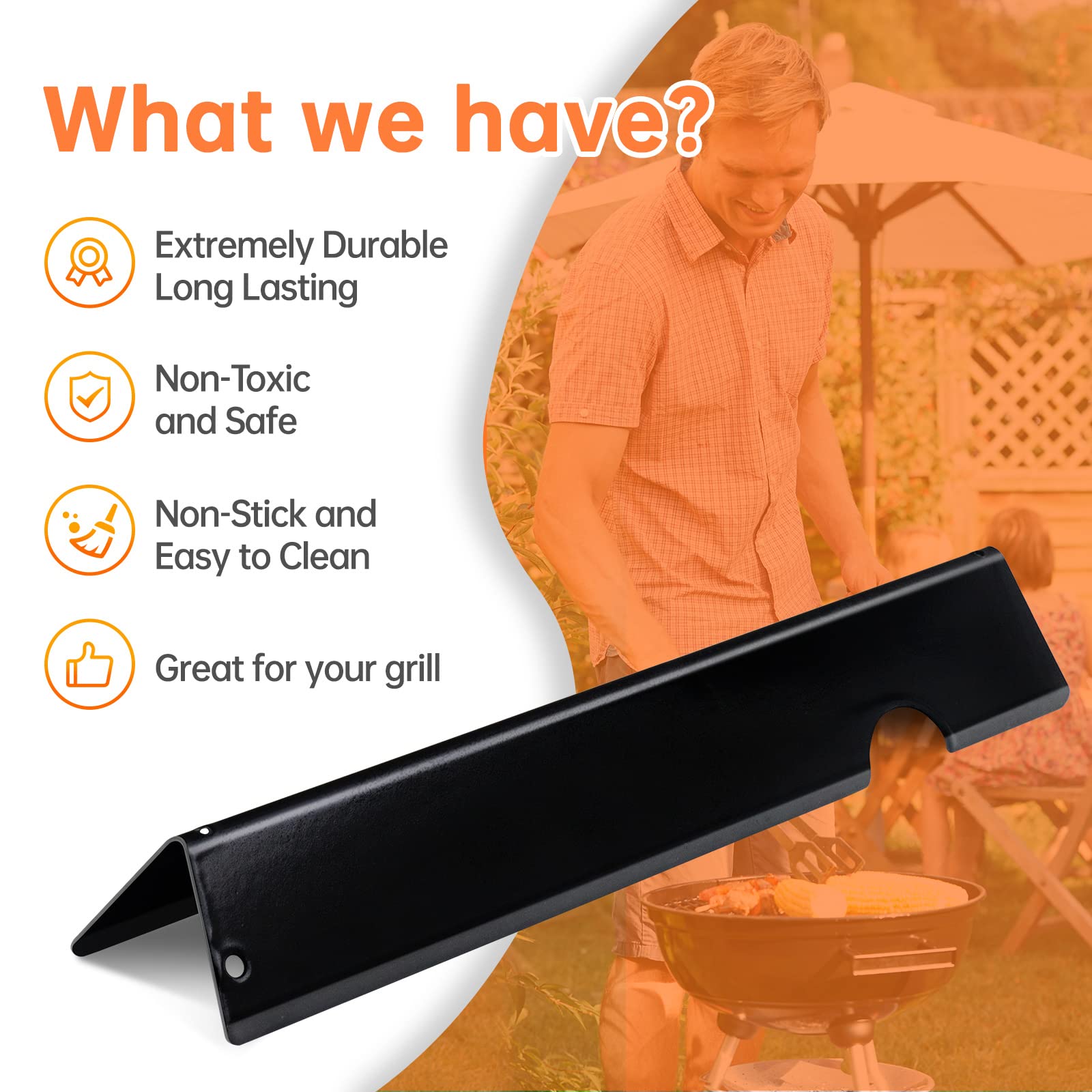Weber Genesis II Flavorizer Bars & Heat Deflector Replacement Set (3+5 Pack) - Durable Grill Accessories for BBQ, Smoking & Outdoor Cooking