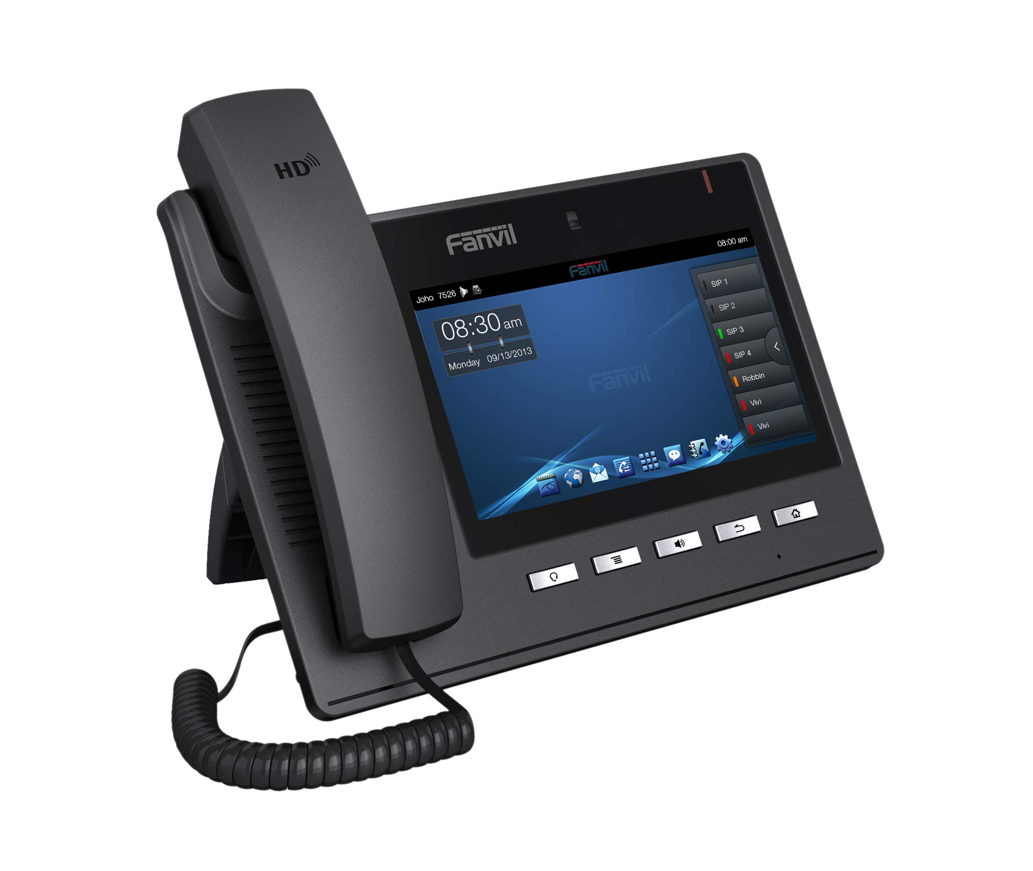 Fanvil C600 Enterprise Smart Video IP Phone with 7-inch Touchscreen, PoE Support, HD Audio - Ideal for Office, Conference Rooms & Remote Work