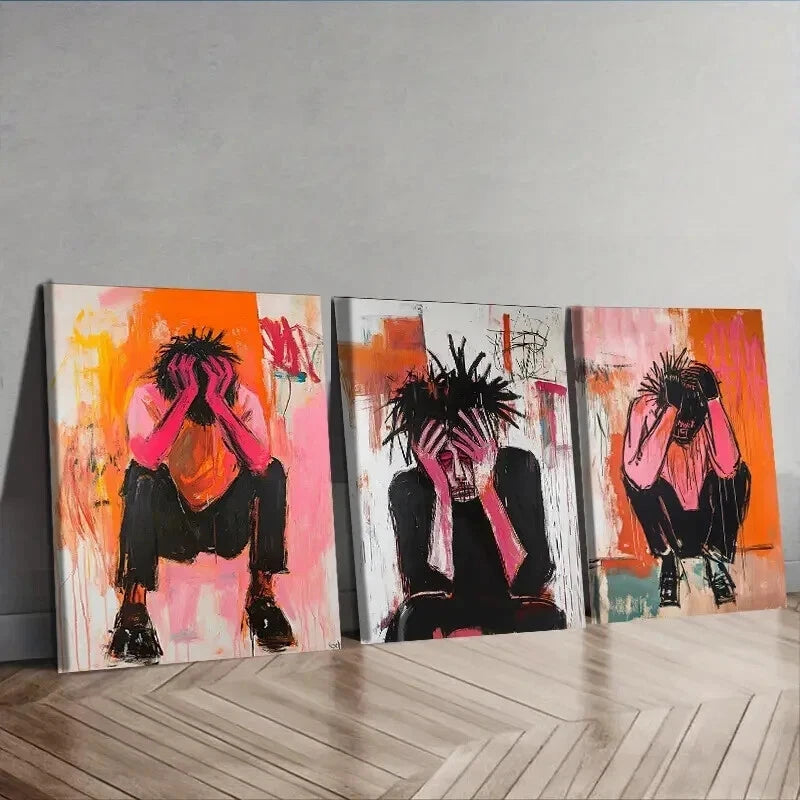 3-Piece Pink Luxurious Wall Art Set - Framed Canvas 50x70cm (20x28 Inches) - High Quality Print - 100% Australian Made - Ready to Hang - Perfect for Living Room, Bedroom & Office Decor
