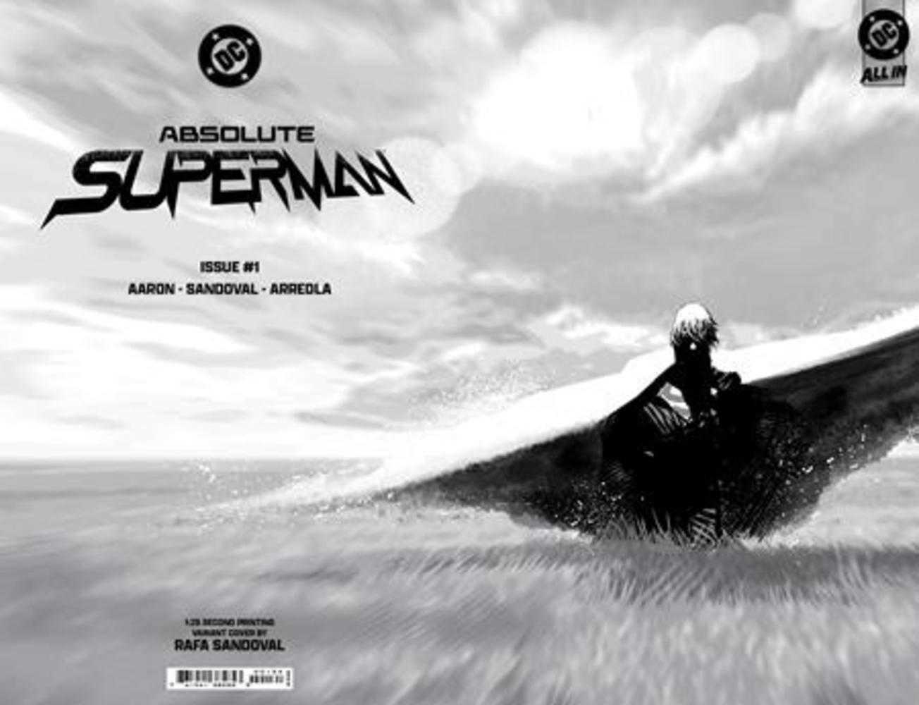 Absolute Superman #1 2nd Print Variant - Rafa Sandoval Concept Wraparound Cover D (1:25 Ratio) - Premium Card Stock Edition - Perfect for Comic Collectors & DC Fans Display