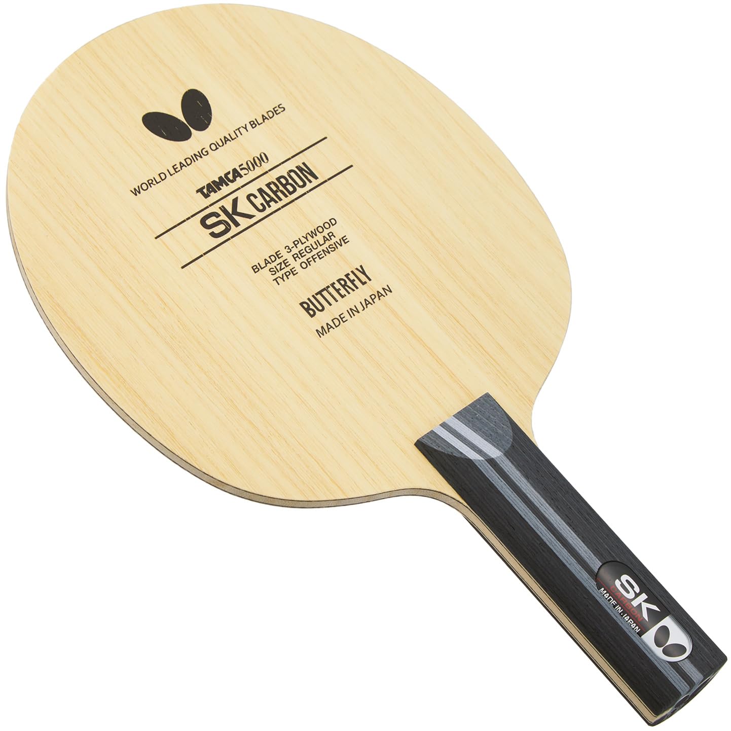 Butterfly SK Carbon Table Tennis Racket - TAMCA 5000 Carbon Fiber Blade for Professional Players | FL & ST Shakehand Handle Options | Japan-Made Premium Ping Pong Paddle for Tournaments & Training