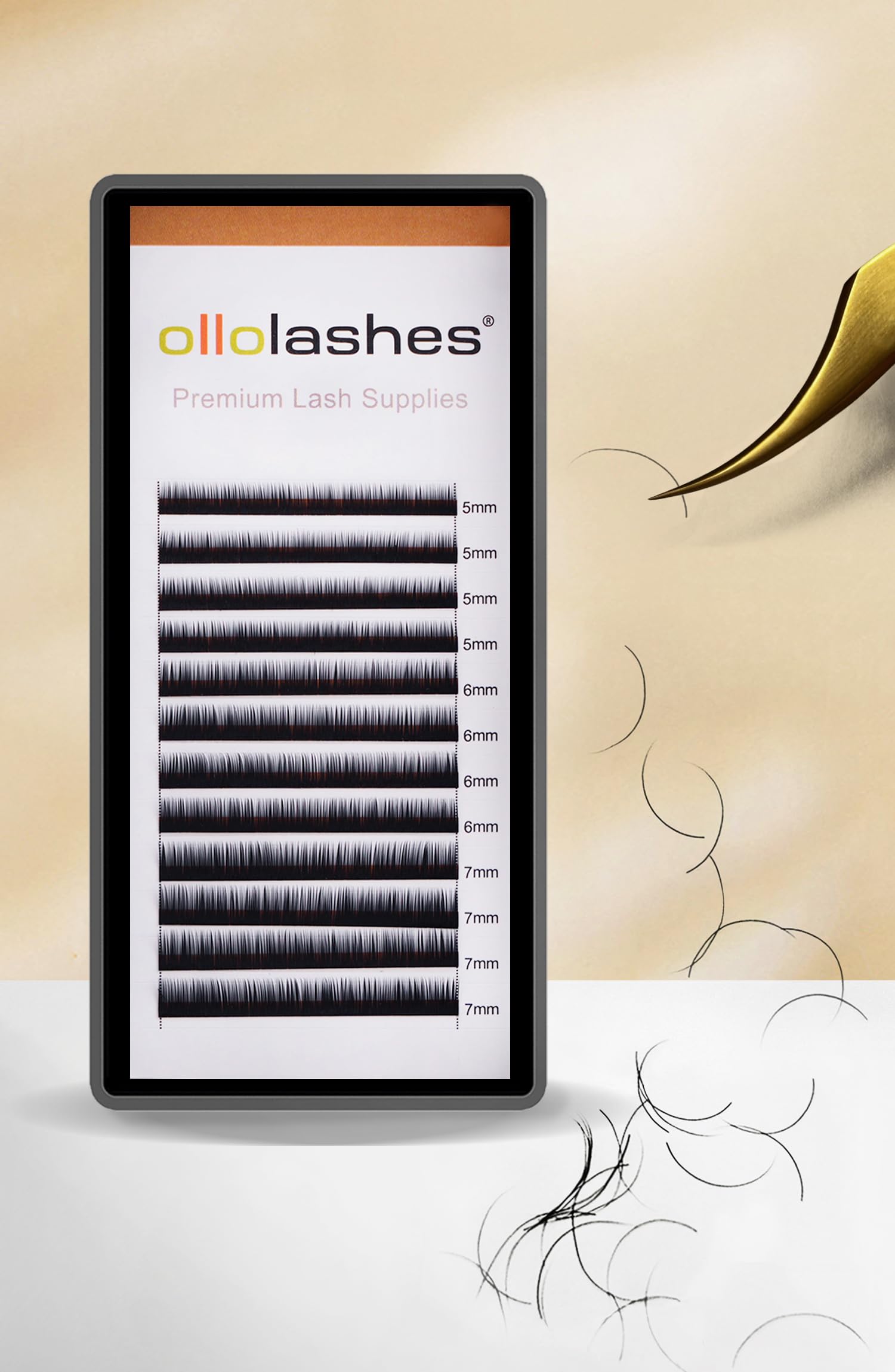 Professional Bottom Lash Extensions - J Curl 0.07mm Mixed Lengths (5mm 6mm 7mm) Black Eyelash Extensions for Lash Technicians | Perfect for Natural Volume & Bridal Makeup Looks