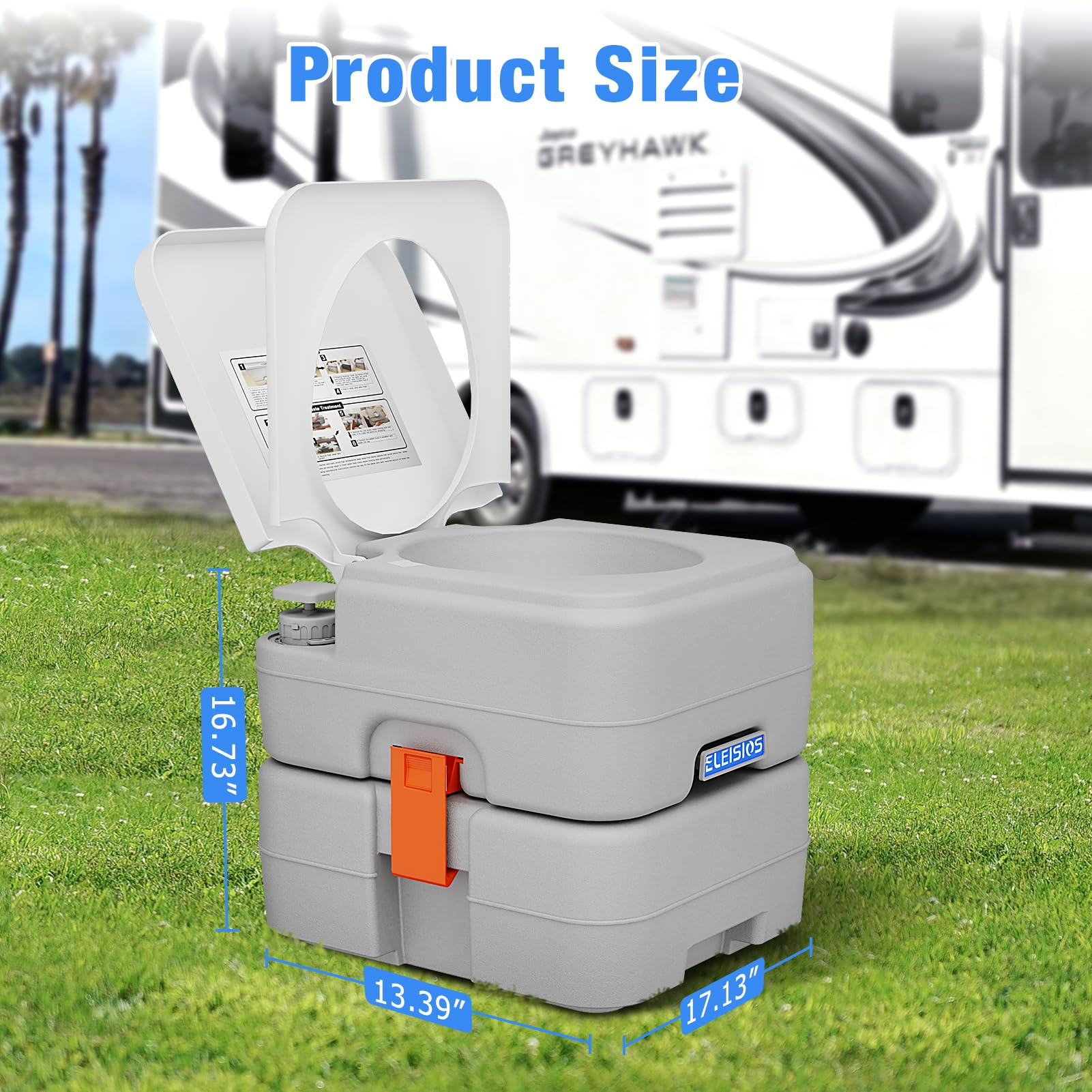 5.8 Gallon Portable Camping Toilet with Anti-Leak Pump & Carry Bag - Lightweight RV Toilet for Travel, Boating, Outdoor Adventures & Emergency Preparedness | Perfect for Camping, Road Trips, Marine Use & Off-Grid Living