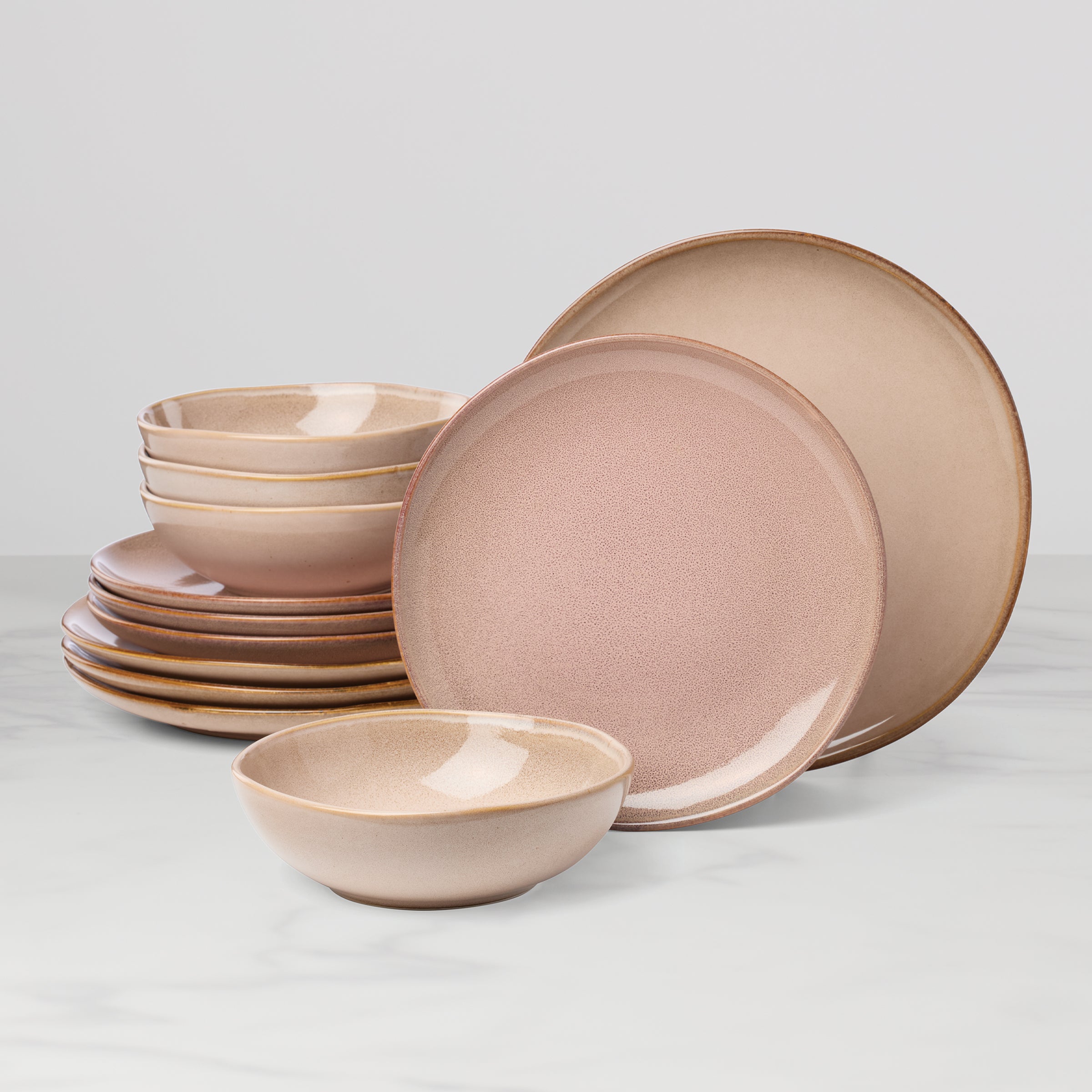 Organic Clay Dinnerware Set - 12 Piece Eco-Friendly Plates & Bowls for Farm-to-Table Dining, Sustainable Kitchenware for Everyday Use & Special Occasions