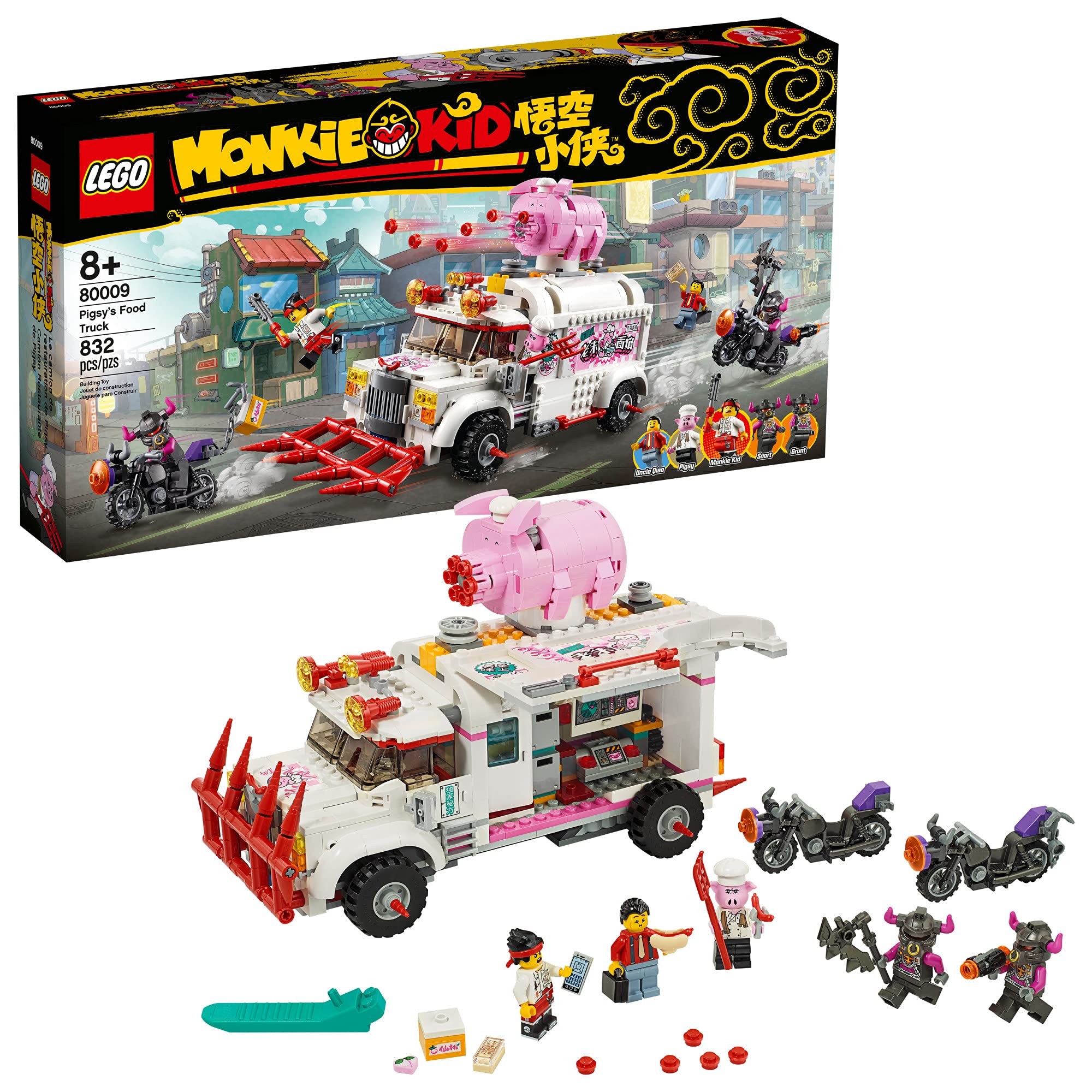 LEGO Monkie Kid: Pigsy’s Food Truck 80009 Building Kit (832 Pieces) - Creative Construction Toy for Kids, Perfect Birthday Gift - Fun for Playtime, Storytelling & Display