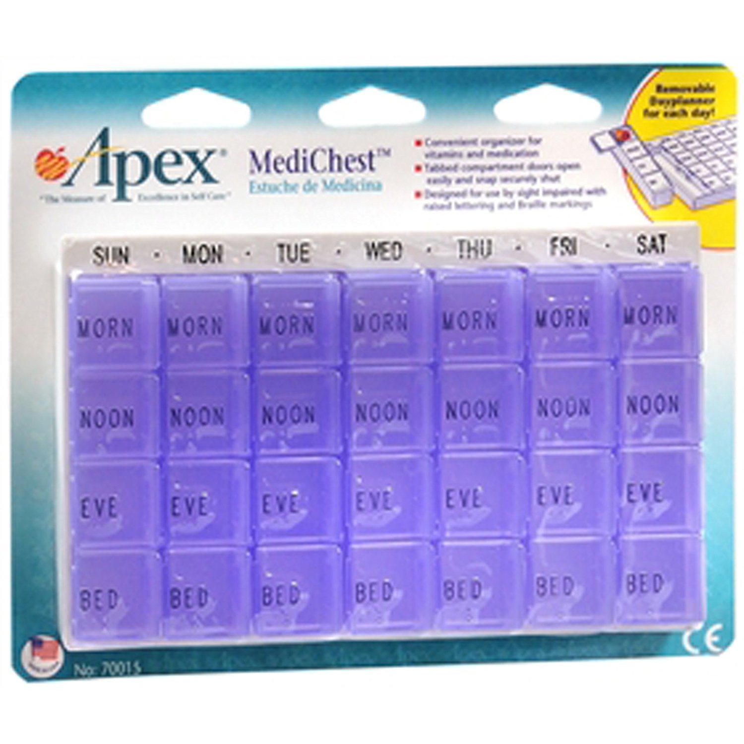 Apex MediChest - 7-Day Pill Organizer with AM/PM Compartments | Vitamin & Medication Storage Box | Perfect for Travel, Home, and Daily Health Management