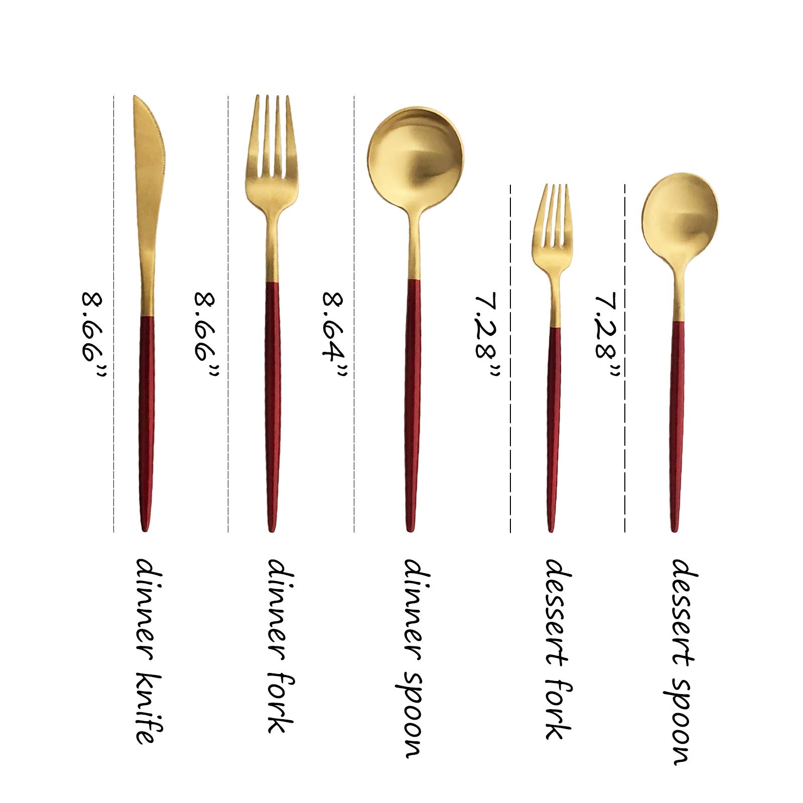 Premium 20-Piece Matte Gold Flatware Set - 18/10 Stainless Steel Silverware for 4 - Hand-Polished Satin Finish Cutlery Set for Home & Restaurant Use - Dishwasher Safe - Elegant Dining Utensils for Dinner Parties, Weddings & Fine Dining Experiences