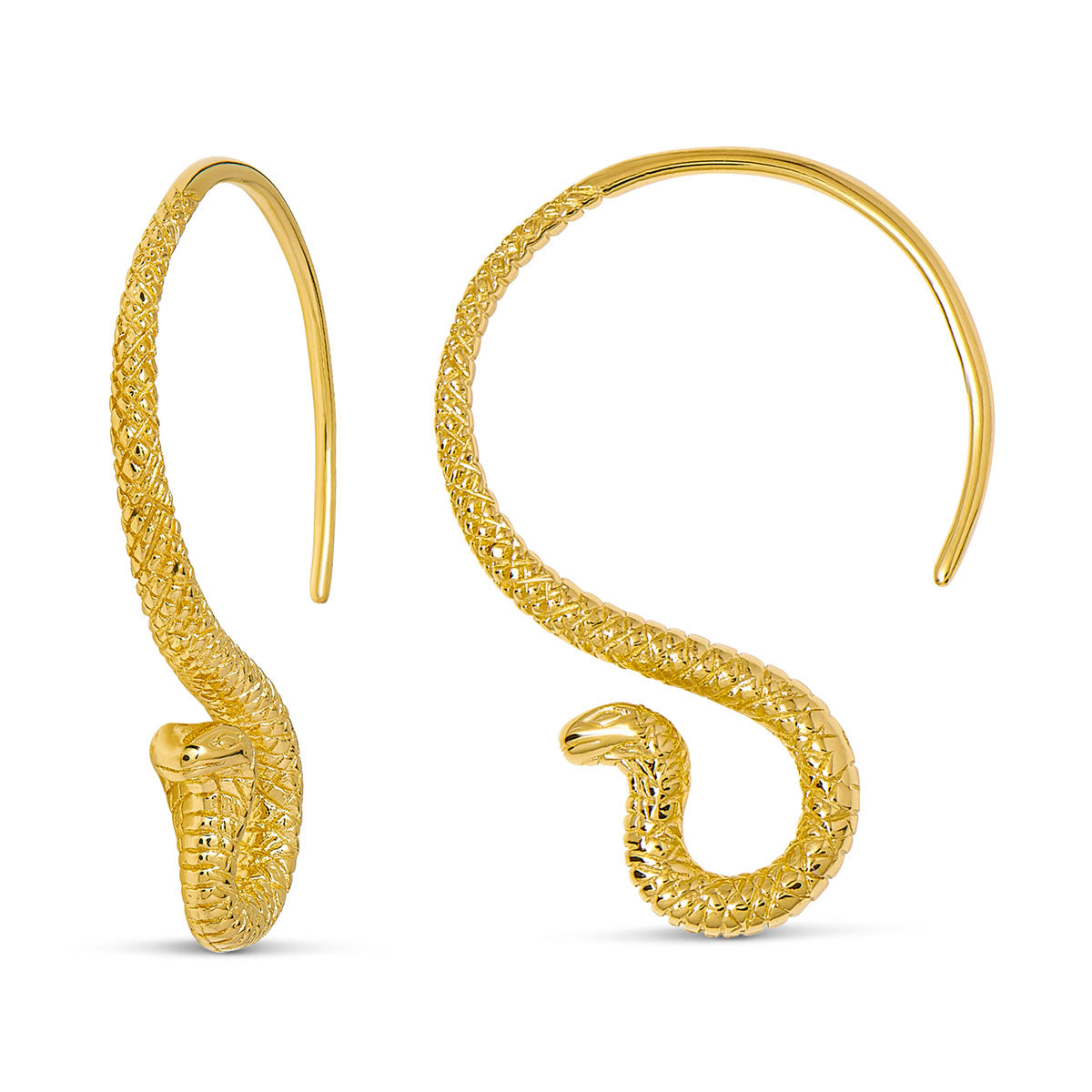 Elegant Cobra Hoop Gold Earrings for Women - 14K Gold Plated Snake Design Statement Jewelry - Perfect for Parties, Date Nights & Special Occasions
