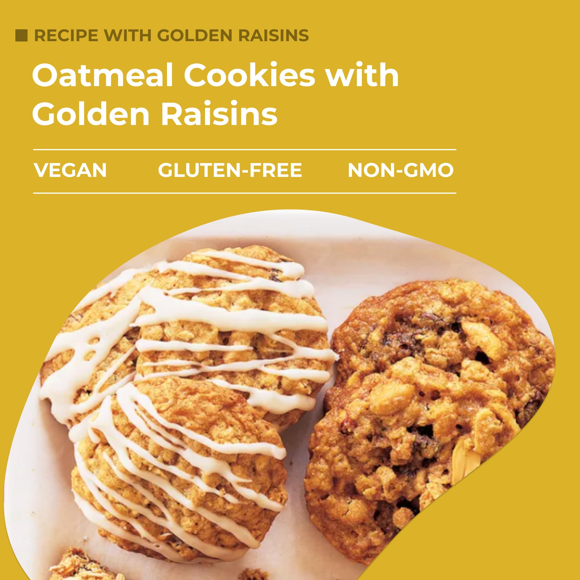 Amrita Golden Raisins 1 lb - No Added Sugar, Naturally Sweet, Gluten Free Dried Sultanas | Vegan & Healthy Snacks | Resealable Bag for Freshness | Perfect for Baking, Trail Mix & Healthy On-the-Go Snacking