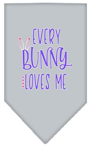 Every Bunny Loves Me Screen Print Bandana - Soft Cotton Pet Bandanas in Multiple Colors for Dogs & Cats - Perfect for Easter, Pet Parties & Photo Shoots