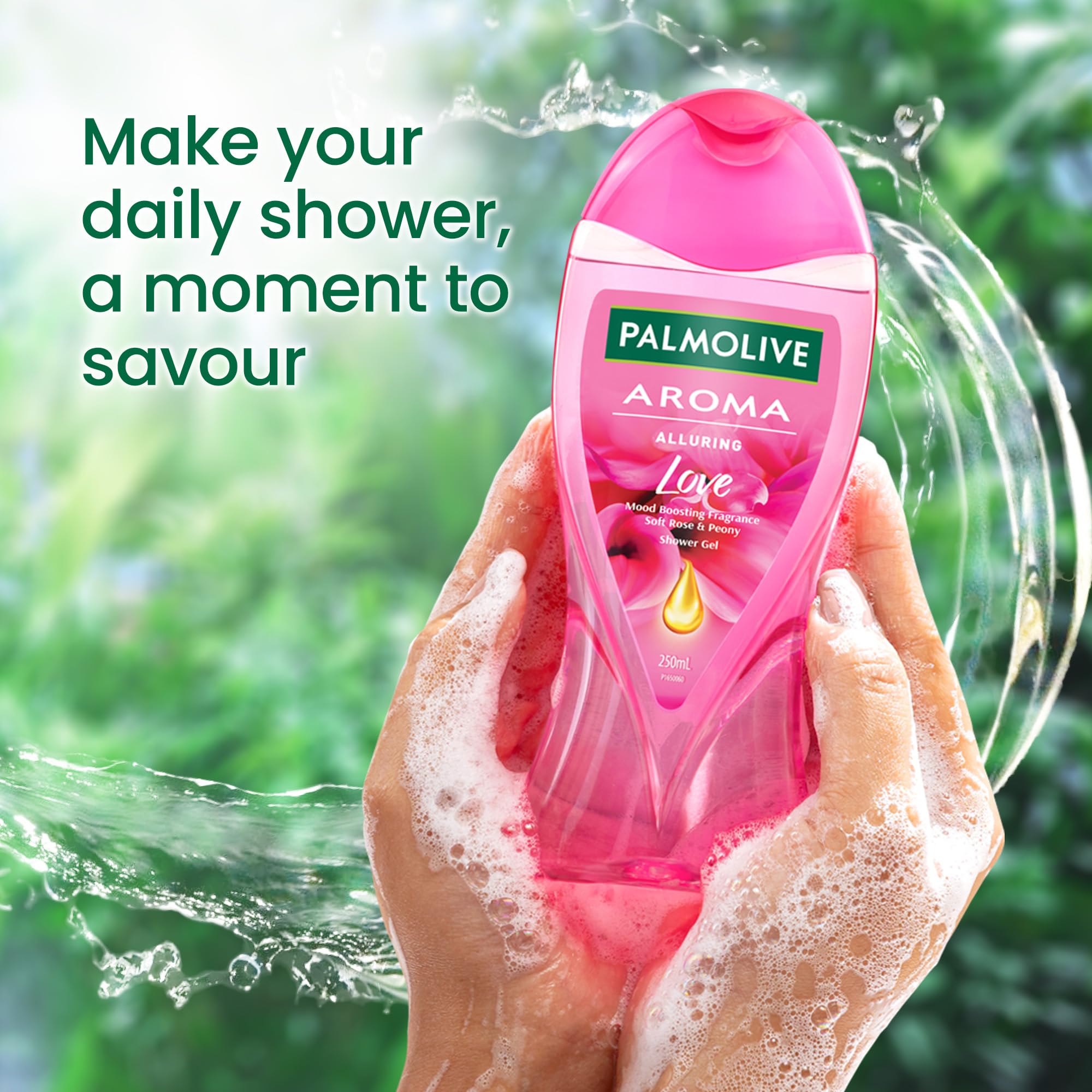 Palmolive Soft Rose & Peony Scented Body Wash for Women & Men - Mood Boosting Fragrance, Hydrating & Brightening Shower Gel - Paraben & Silicone Free, pH Balanced 250ml - Perfect for Daily Shower & Relaxing Bath Time