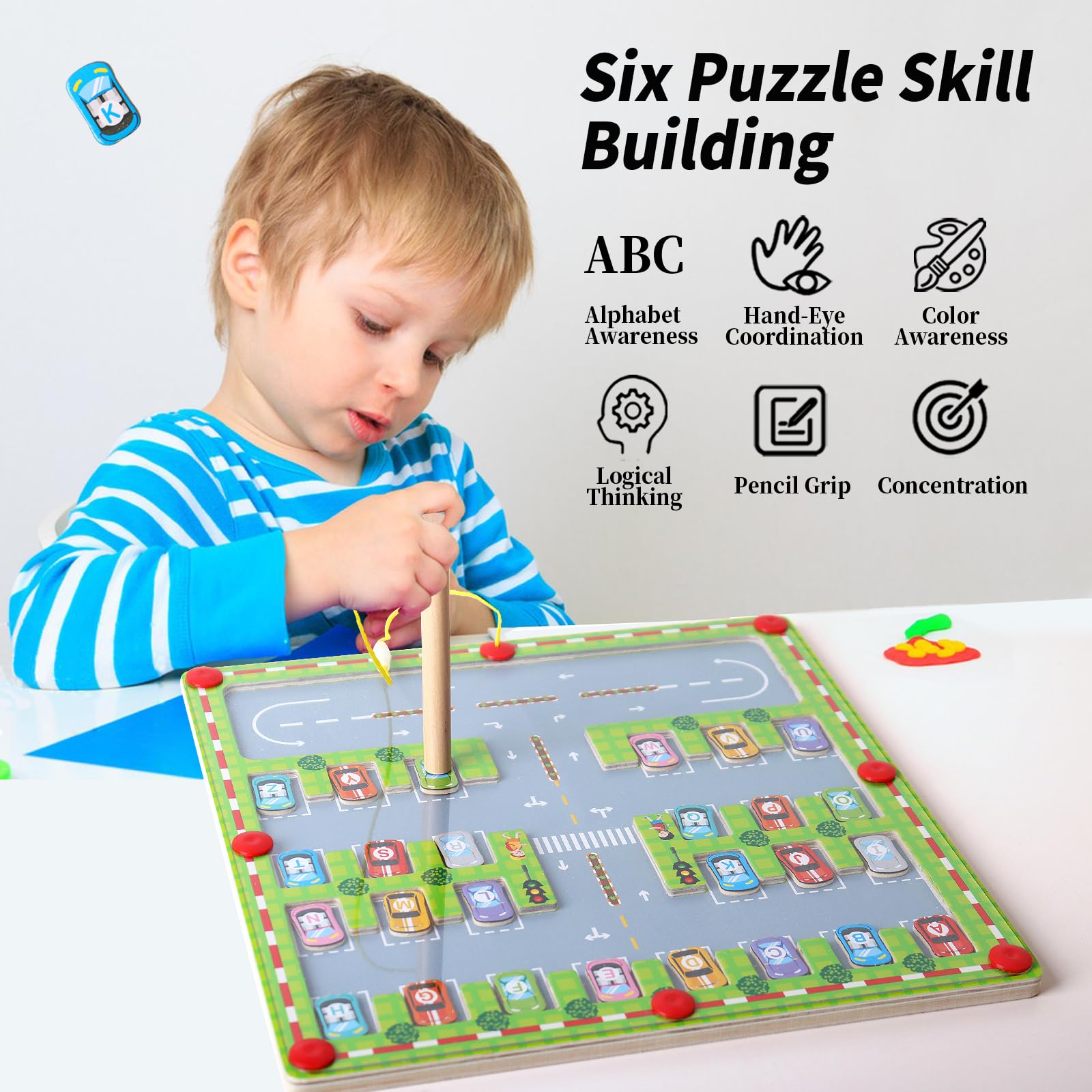 Montessori Magnetic Alphabet Maze Toy - Fine Motor Skills Learning Game for Toddlers Ages 3-5 | Sensory Educational Toys for Preschool Boys & Girls | Perfect for Classroom & Homeschool Activities