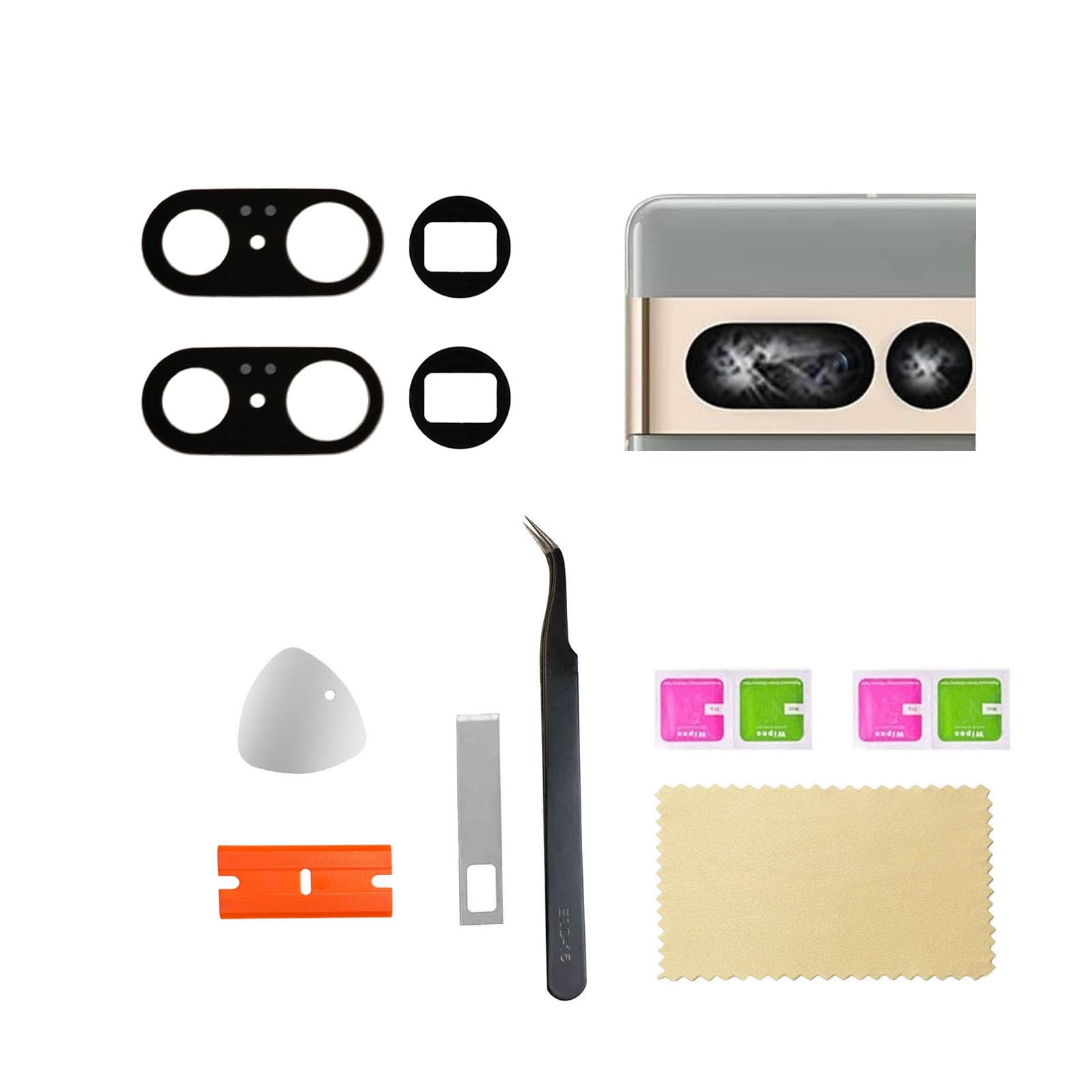 (2 Pack) Google Pixel 7 Pro Back Camera Glass Cover Replacement - Rear Lens Protector for Pixel 7 Pro 5G (GP4BC GE2AE) - 6.7 Inch Screen Compatible (Not for Pixel 7) - DIY Repair & Scratch Protection for Photography Enthusiasts