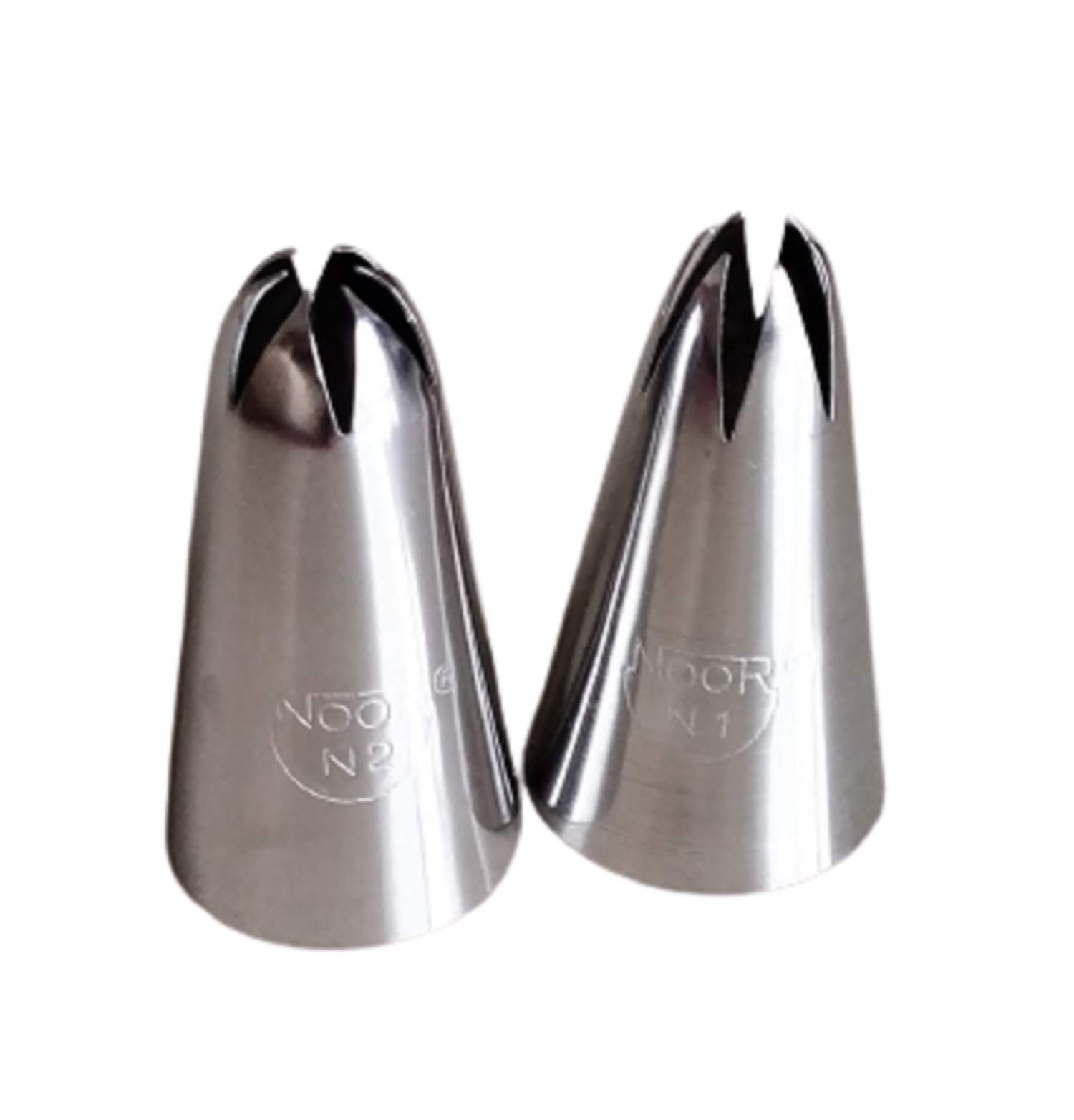 Premium SHOAIB N1 & N2 Noor Icing Nozzles Set - Professional Cake Decorating Tips for Buttercream, Fondant, Royal Icing - Perfect for Birthday Cakes, Wedding Desserts & Baking Supplies