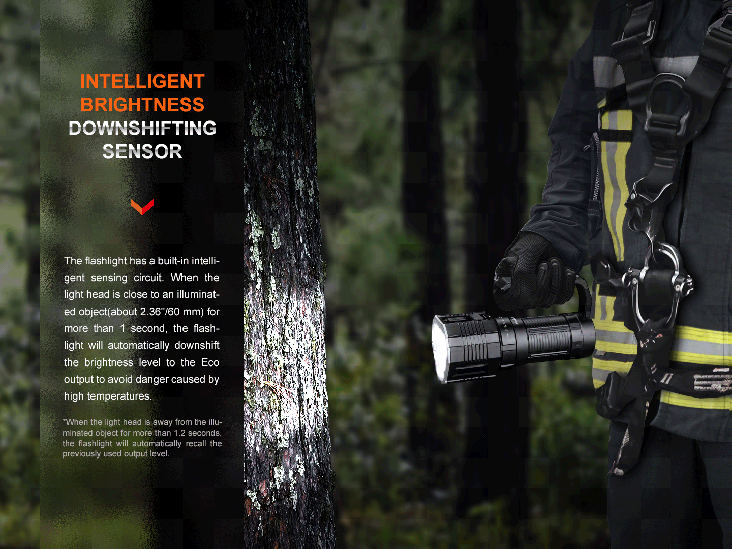 Fenix LR60R Rotary Switch Rechargeable LED Flashlight - 12000 Lumens, Waterproof Search Light for Camping, Hiking & Emergency Use (Open Box)