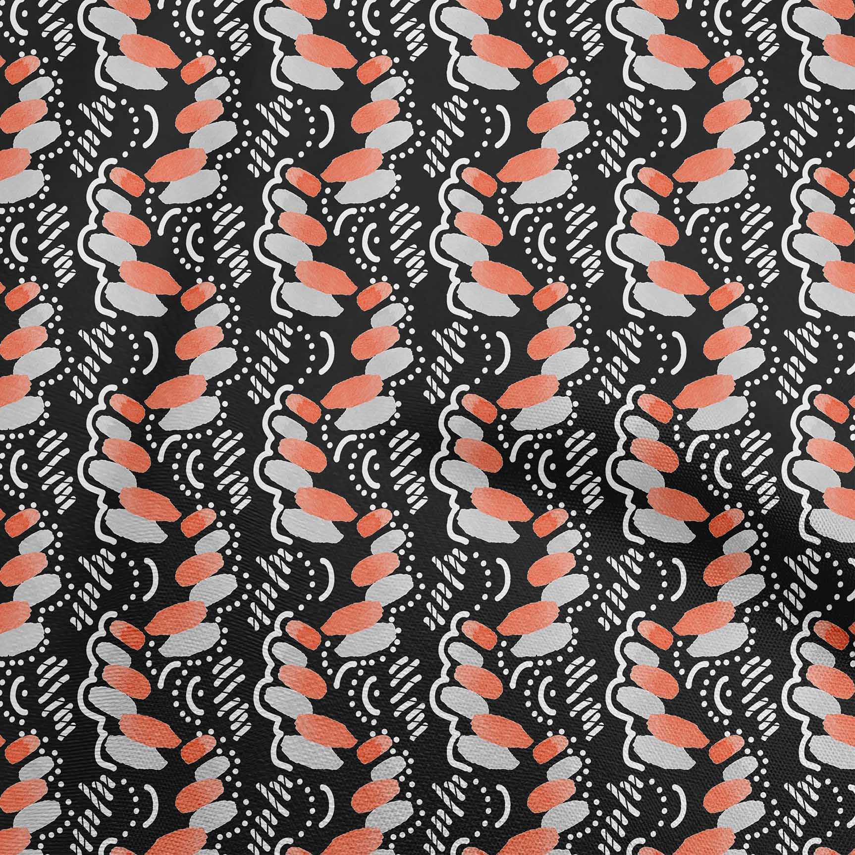 oneOone Velvet Black Fabric - 58 Inch Wide Printed Sewing Material for DIY Clothing & Crafts | Soft Abstract Design for Dresses, Curtains, Home Decor