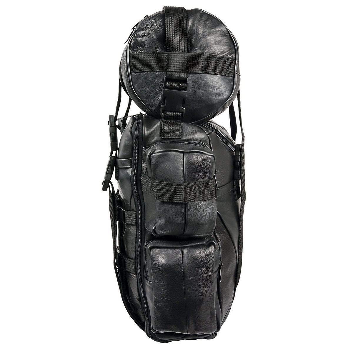 Milwaukee Leather SH537 Large Black Motorcycle Sissy Bar Pack - Premium Leather Storage Bag for Bikes, Cruisers & Touring | Perfect for Long Rides, Road Trips & Gear Organization