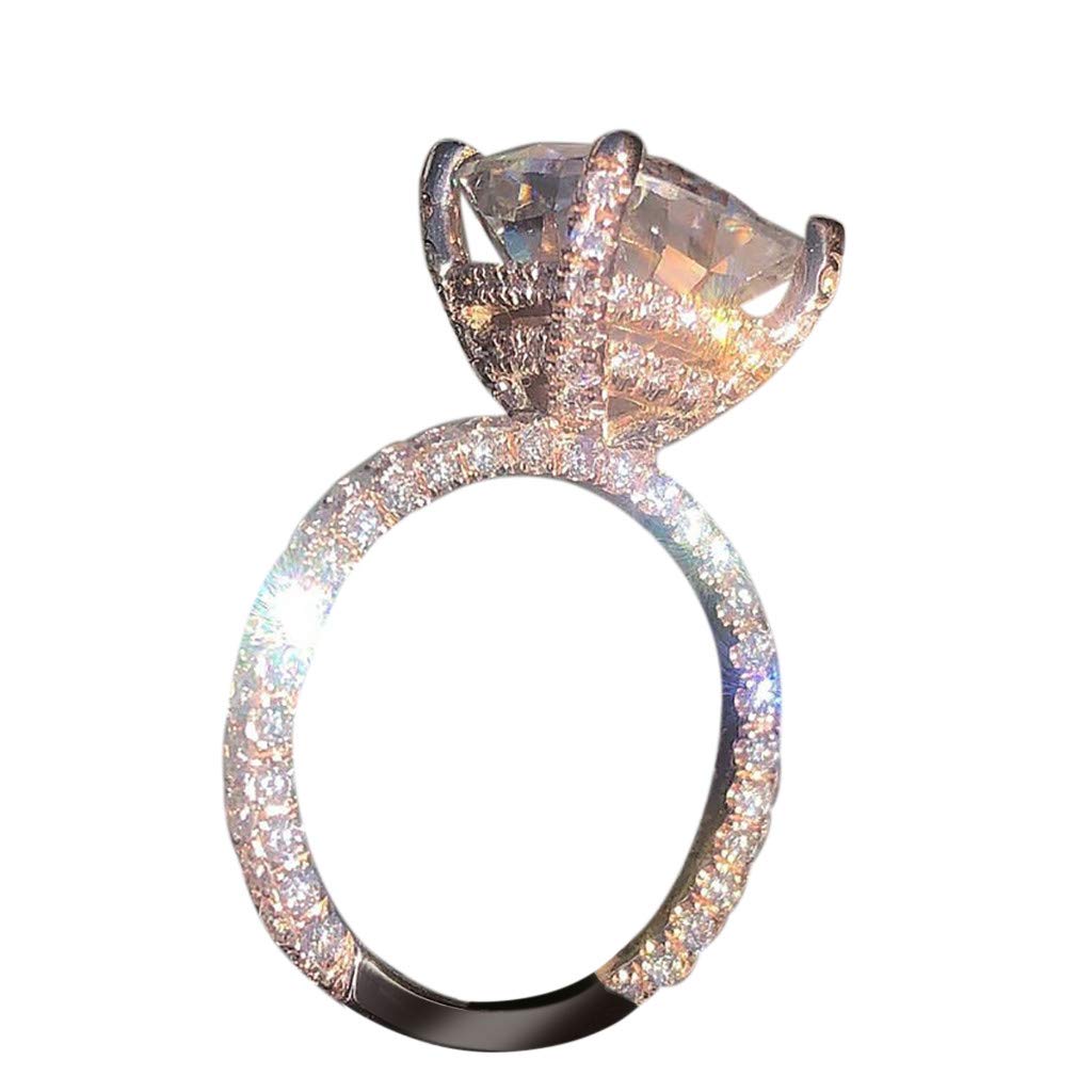 Luxury Tungsten Rings for Women with Zirconia Crystals - Three-Sided Shiny Wedding Band, Animal-Inspired Design - Perfect for Engagement, Anniversary, and Everyday Wear