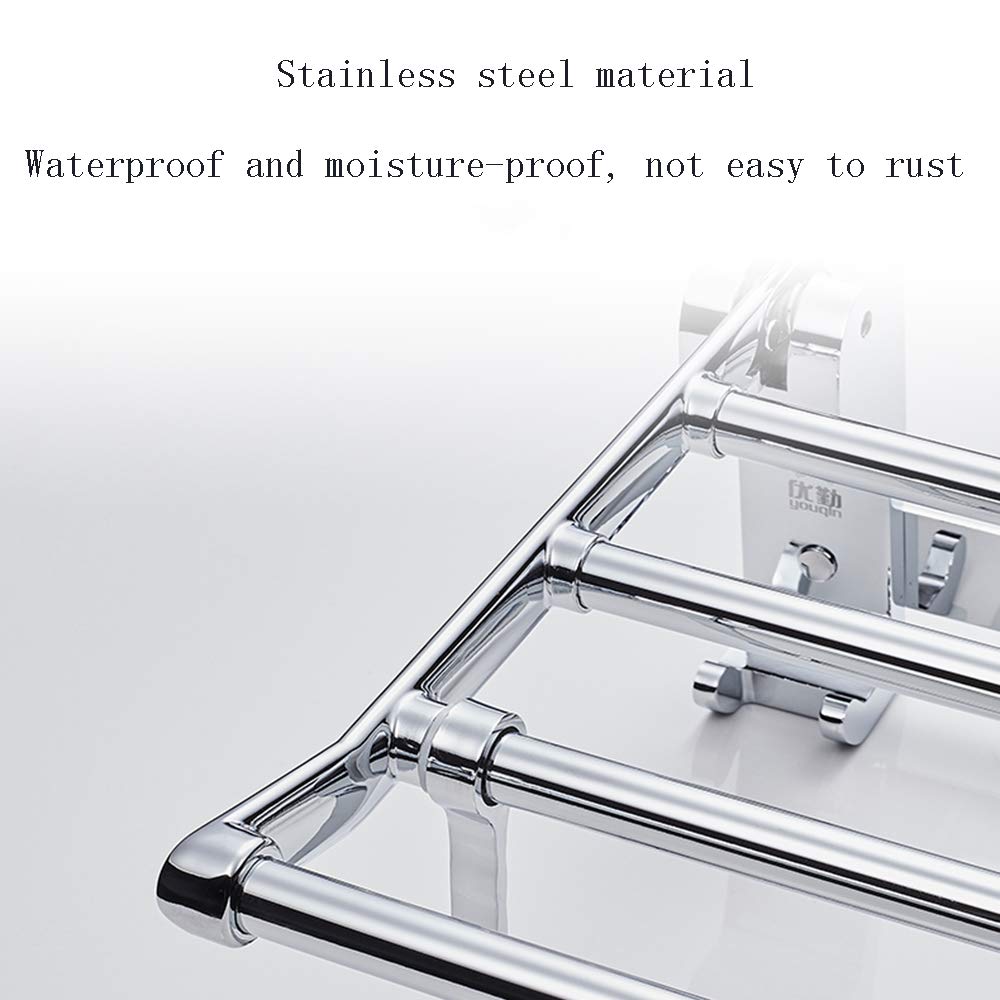 Stainless Steel Bathroom Shelf - Foldable & Durable Bathroom Storage Organizer with Strong Bearing Capacity | Perfect for Shower, Bathtub, and Vanity Organization