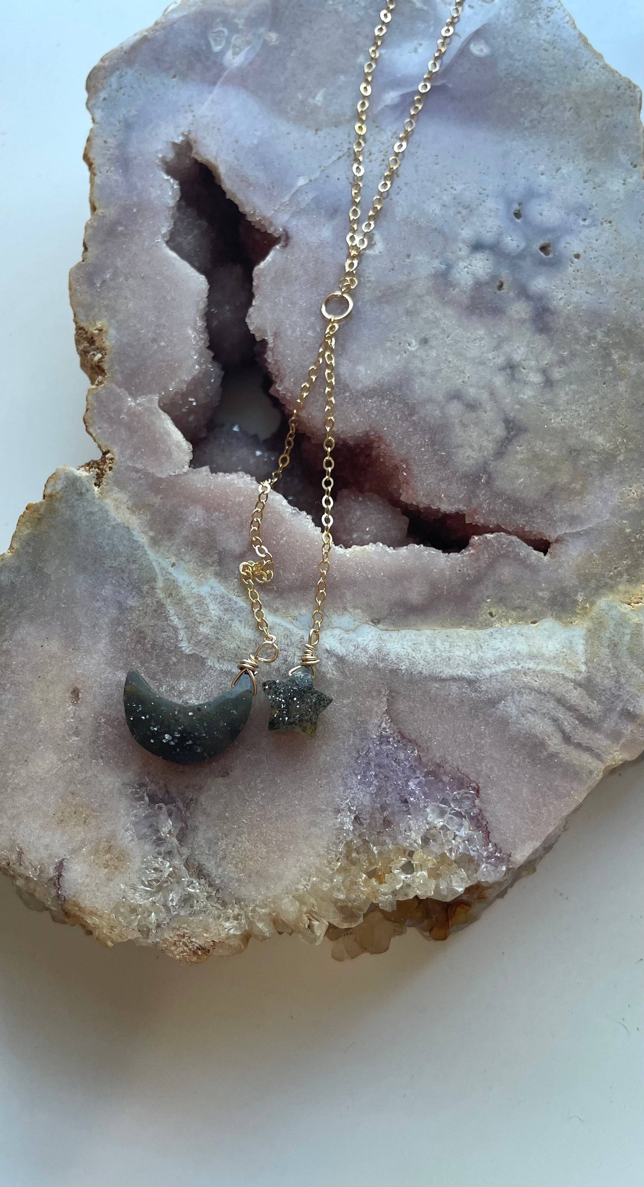 Moon and Star Lariat Necklace - Elegant Celestial Jewelry for Women | Perfect for Date Night, Wedding Gift & Boho Fashion Accessory