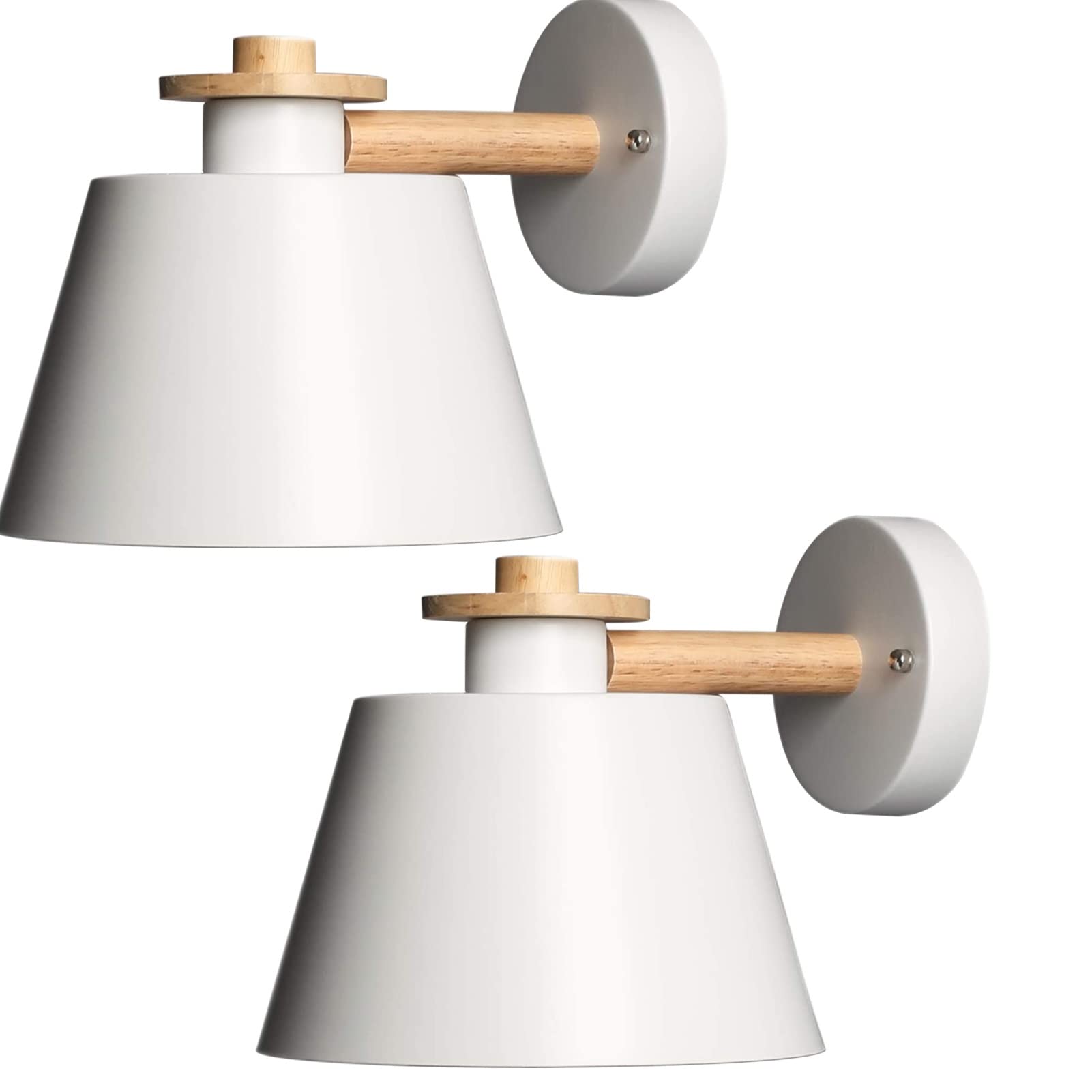 Battery Operated Wall Sconces - Set of 2 Wireless Remote Control Dimmable LED Wall Lights for Bedroom, Living Room & Mirror - Farmhouse Style No Wiring Needed (White) - Perfect for Bedside Lighting, Hallway Decor & Cozy Ambiance