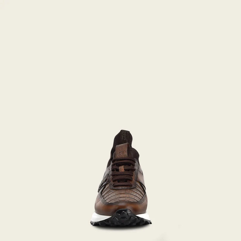 Men's Cuadra Almond Casual Fashion Caiman Leather Sneakers - Stylish & Comfortable for Everyday Wear, Office, and Outdoor Activities