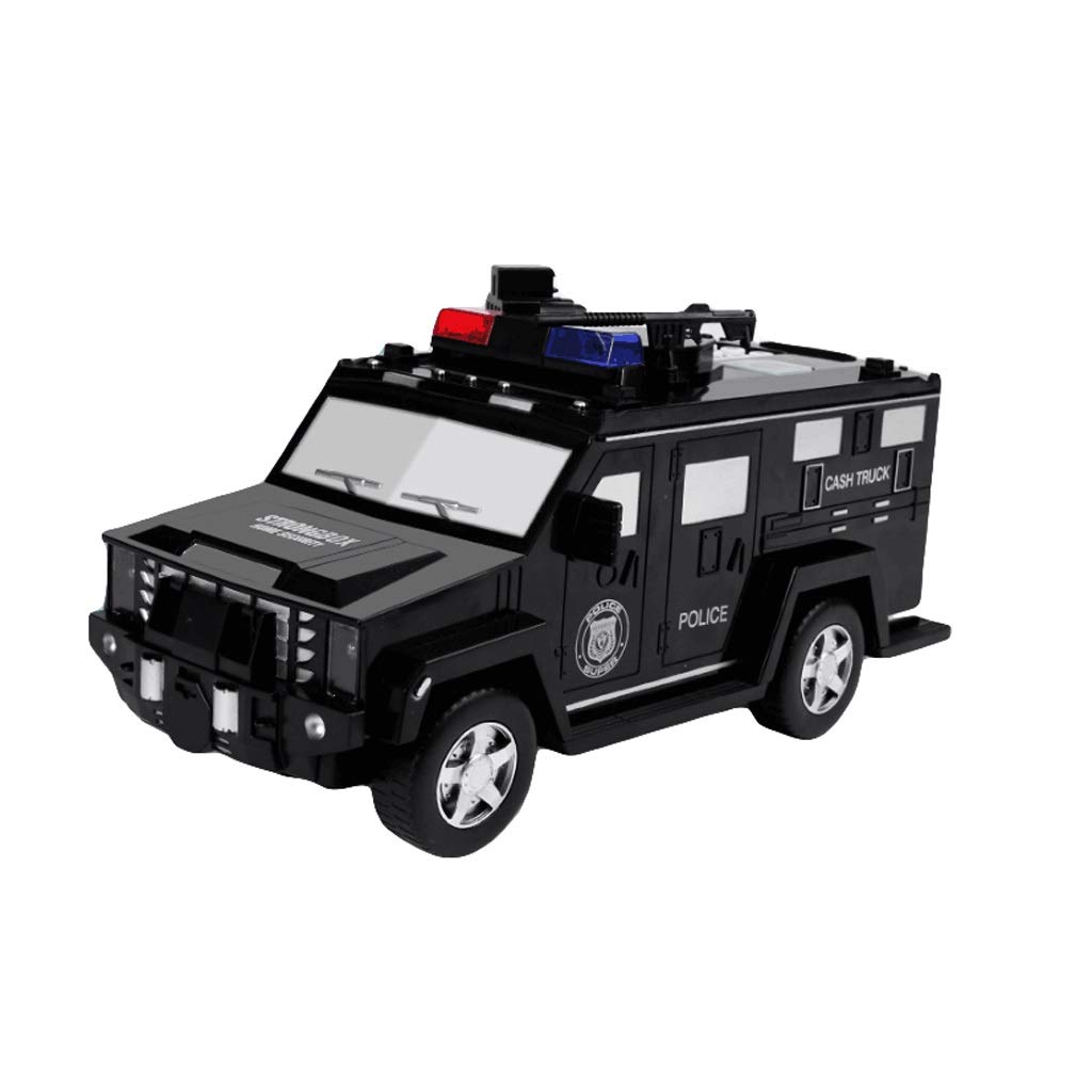 Electronic Piggy Bank for Kids - Password Protected Armored Car Coin Bank with Auto Scroll Paper Money Saver, Cool Gift Box for Boys & Girls (Black) | Perfect for Birthday Presents, Allowance Savings & Financial Education