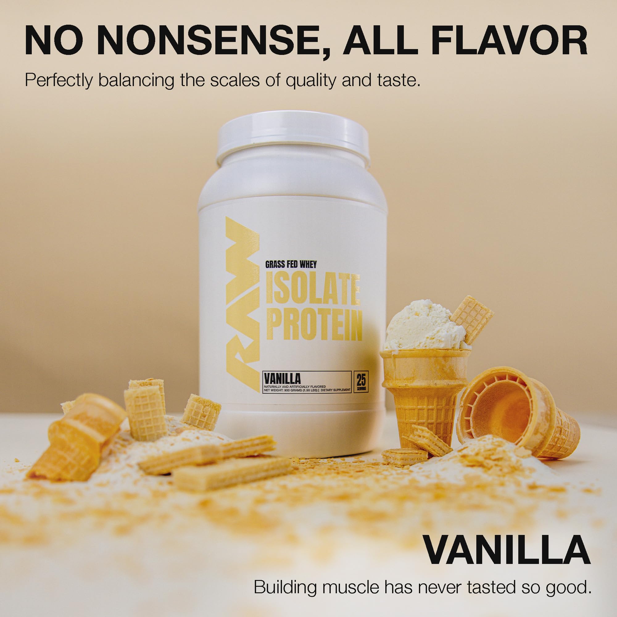 RAW Whey Isolate Protein Powder, Vanilla (CBUM Itholate) - 100% Grass-Fed Whey Protein for Muscle Growth & Recovery - Low Fat, Low Carb, Keto Friendly, Naturally Flavored - 25 Servings - Perfect for Post-Workout, Weight Loss & Fitness Enthusiasts