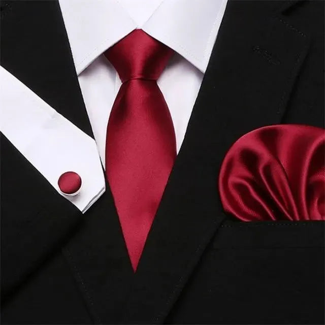 Premium Jacquard Woven Silk Necktie Set for Men - Elegant Formal & Business Attire - Perfect for Weddings, Office & Special Occasions