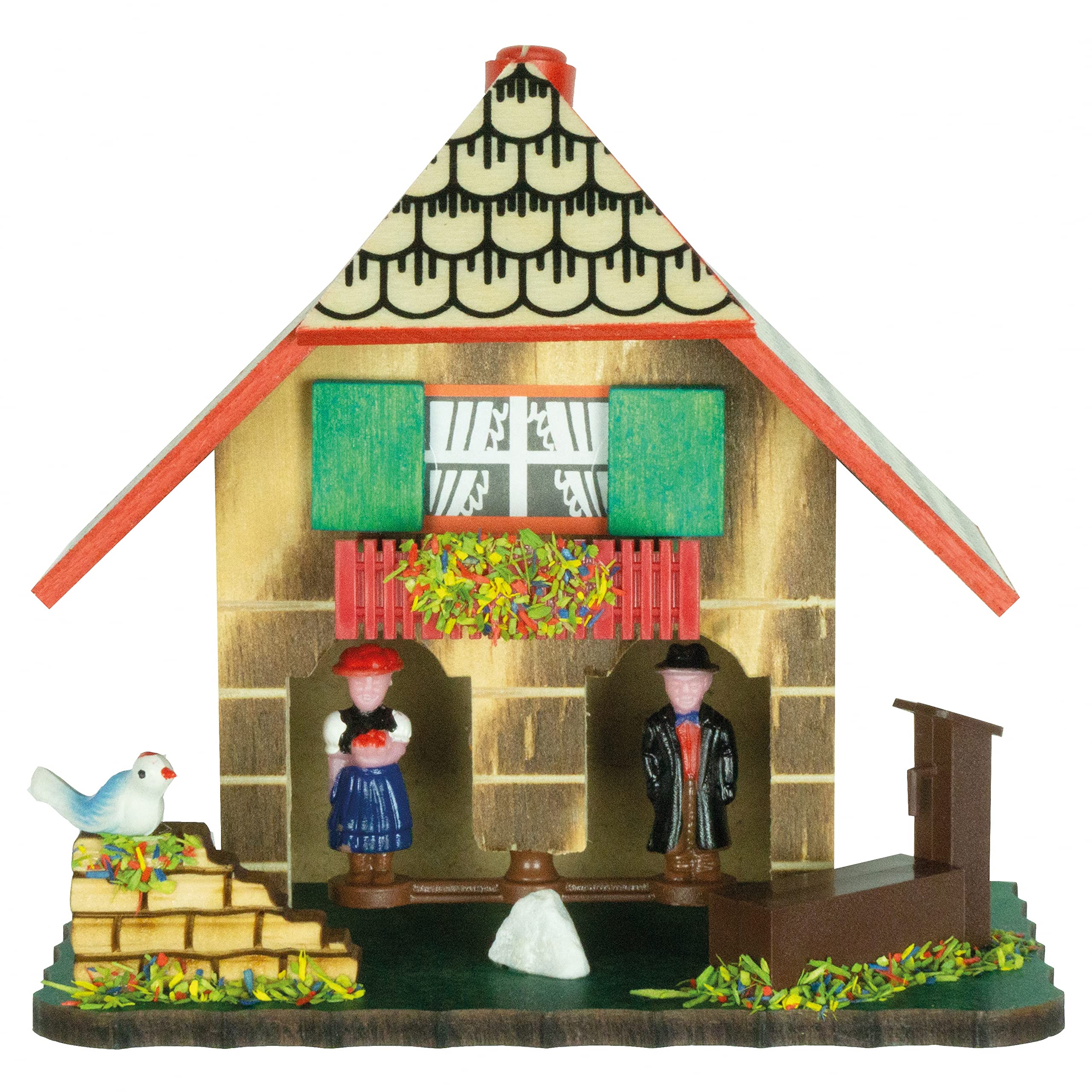 Trenkle German Black Forest Weather House TU 804 - Handcrafted Wooden Hygrometer for Home & Office Decor - Perfect Gift for Weather Enthusiasts