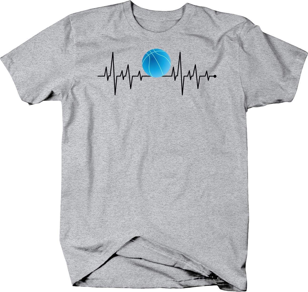Basketball EKG Heart Monitor T-Shirt - Sports & Fitness Apparel for Gym & Games