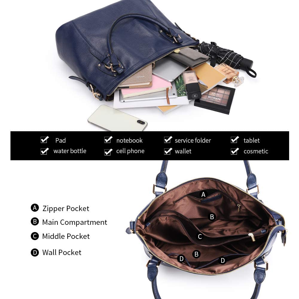 Stylish Kattee Leather Tote Shoulder Bag for Women - Designer Satchel Purse with Top Handles & Crossbody Strap, Large Capacity - Perfect for Work, Travel & Everyday Use