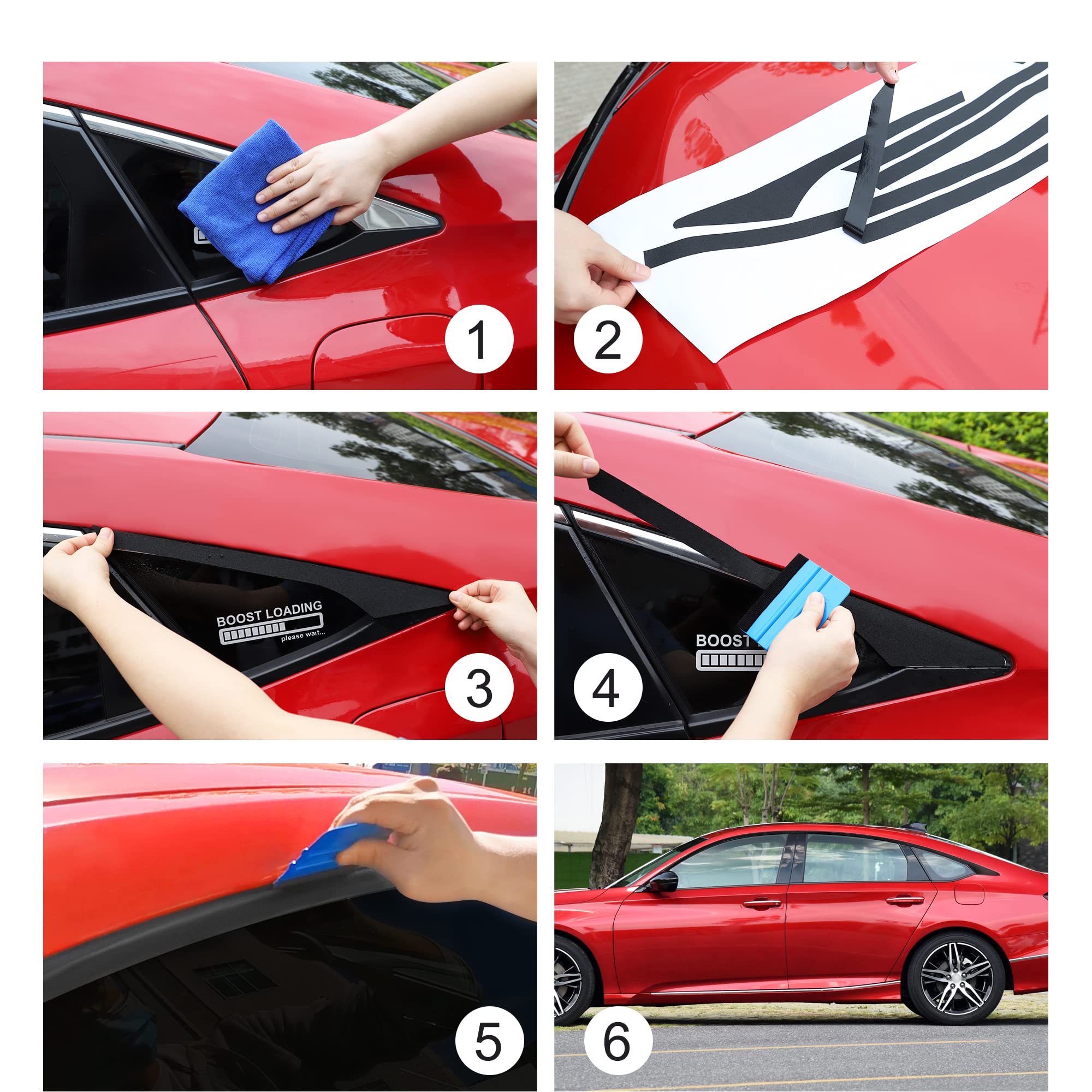 TOMALL Vinyl Car Window Edge Stickers for Honda Accord Sedan 2018-2022 | Auto Window Cover Strip Trim Accessories in Flash Black | Perfect for Car Customization & Protection