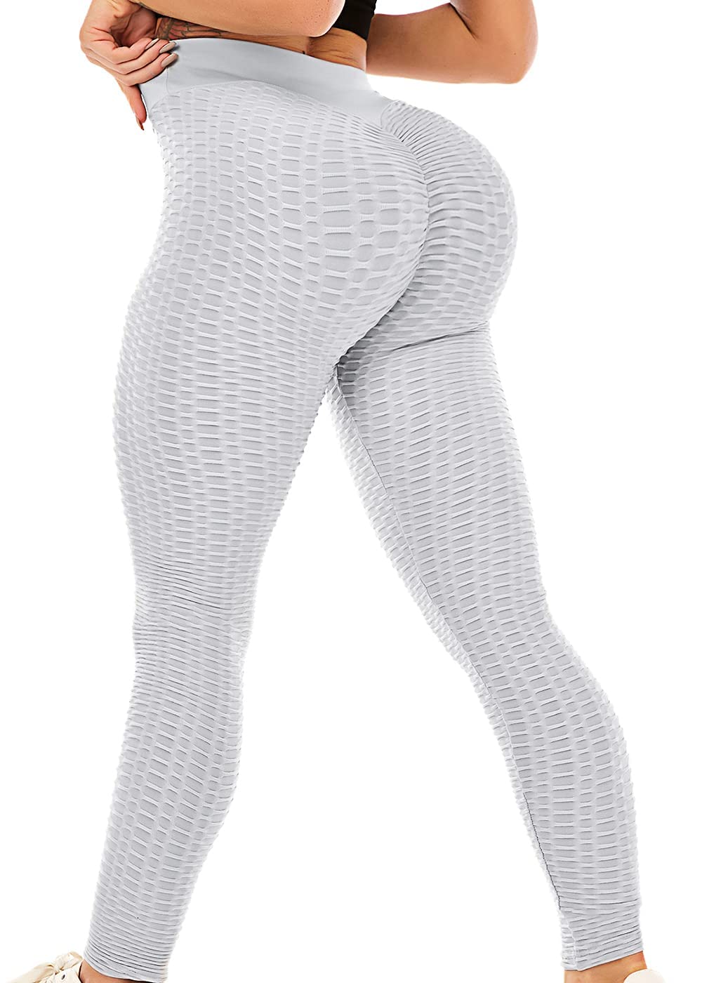 Women's High Waisted Scrunch Butt Lifting Yoga Pants - Tummy Control Workout Leggings for Gym, Running & Booty Enhancement | Textured Tights for Fitness & Everyday Wear
