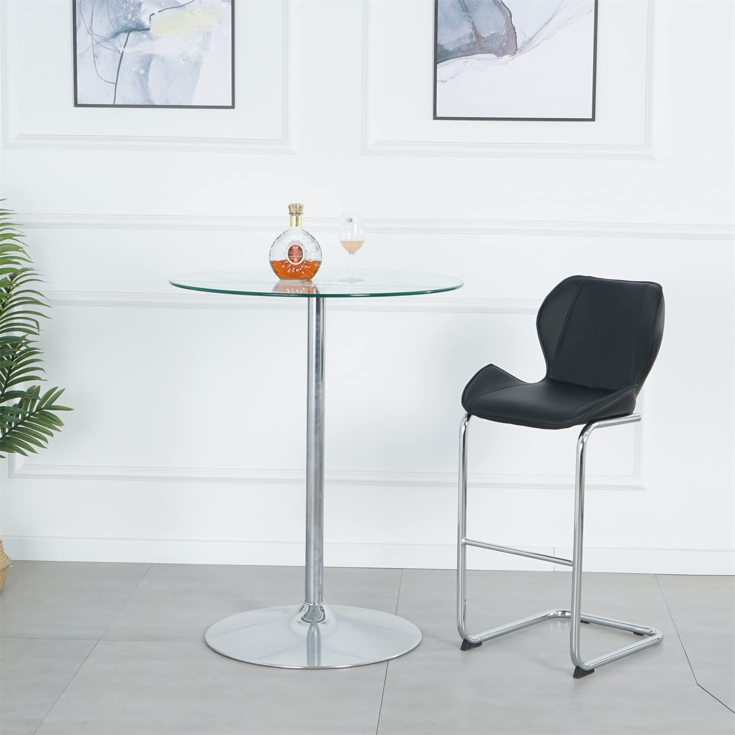 4-Pack PU Leather Bar Stools - 24