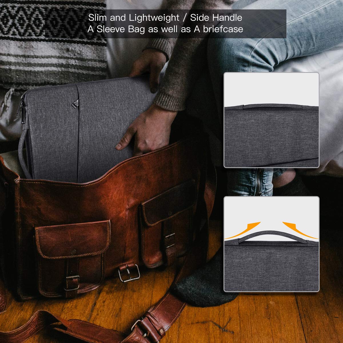 13-13.3 Inch Laptop Sleeve Case for Lenovo Chromebook Flex 5/Acer Spin 5, Surface Laptop 6 5 4 3/Book 13.5, HP Spectre x360/Dell Inspiron 13 7000/MacBook Pro 14 Inch M1 A2442 - Protective Padded Cover with Soft Lining (Space Grey) - Perfect for Work, School & Travel