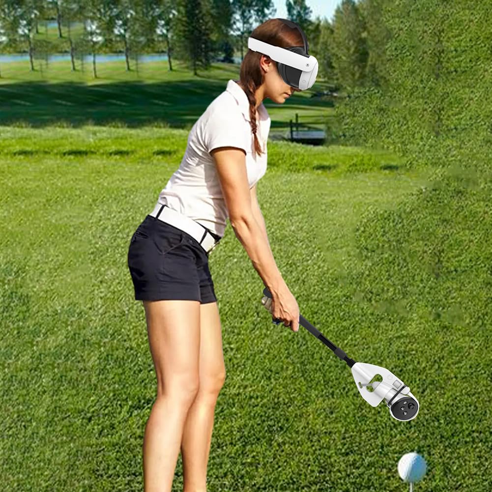 VR Golf Club Handle Compatible with Meta Quest 3 & Oculus Quest Pro - Enhance Your VR Golf Experience - Premium Virtual Reality Controller Grip Accessories - Perfect for Golf Simulators & VR Sports Gaming