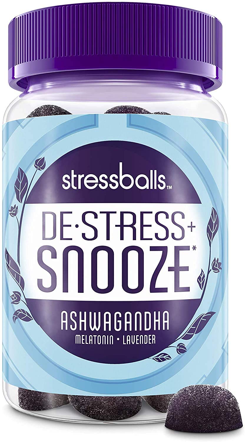 Stress Relief & Sleep Aid - Ashwagandha Gummies with Melatonin & Lavender | 46 Count | Natural Relaxation Supplement for Anxiety Relief & Better Sleep | Perfect for Nighttime Routine & Work Stress Management